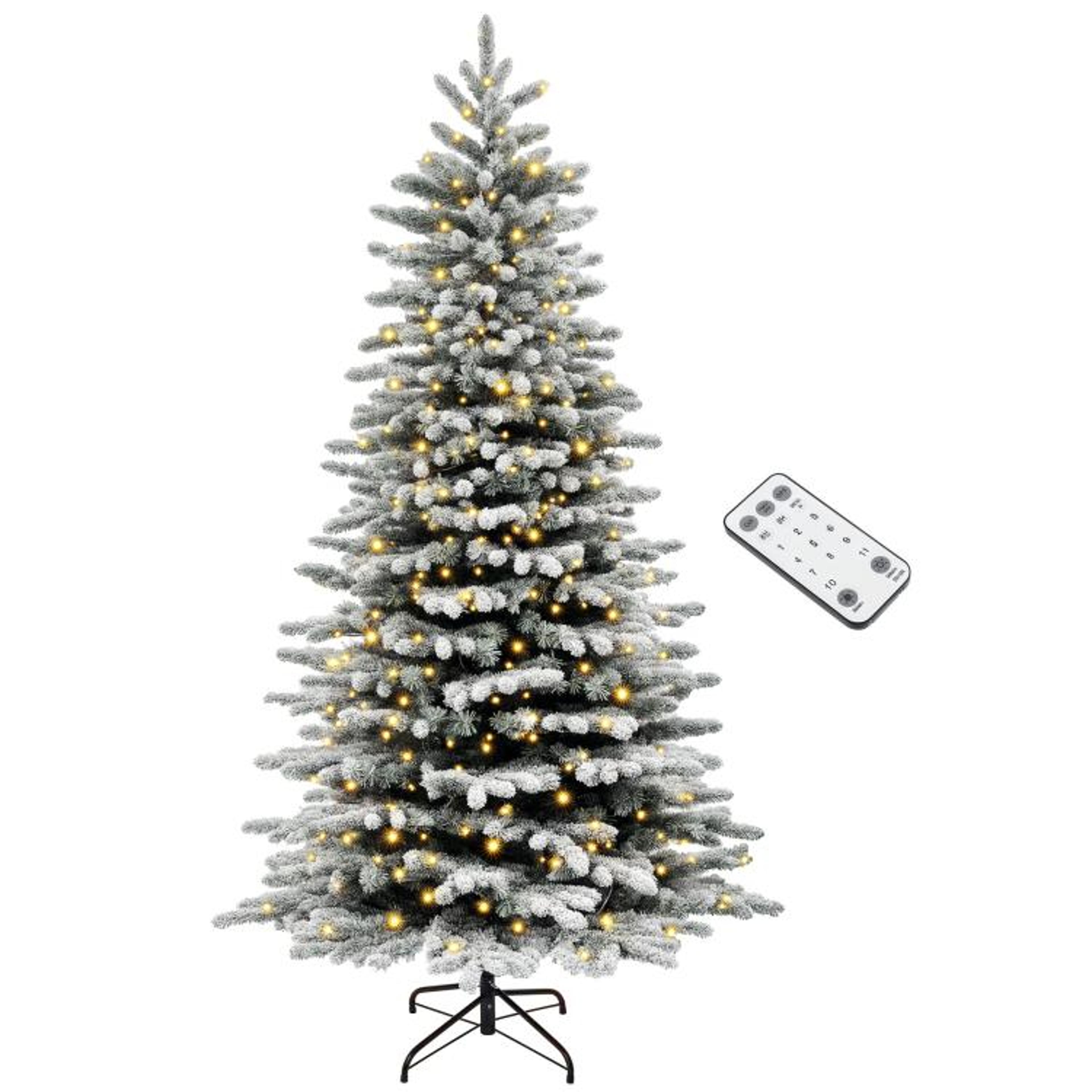 7.5 ft pre-lit flocked artificial christmas tree with 500 led lights