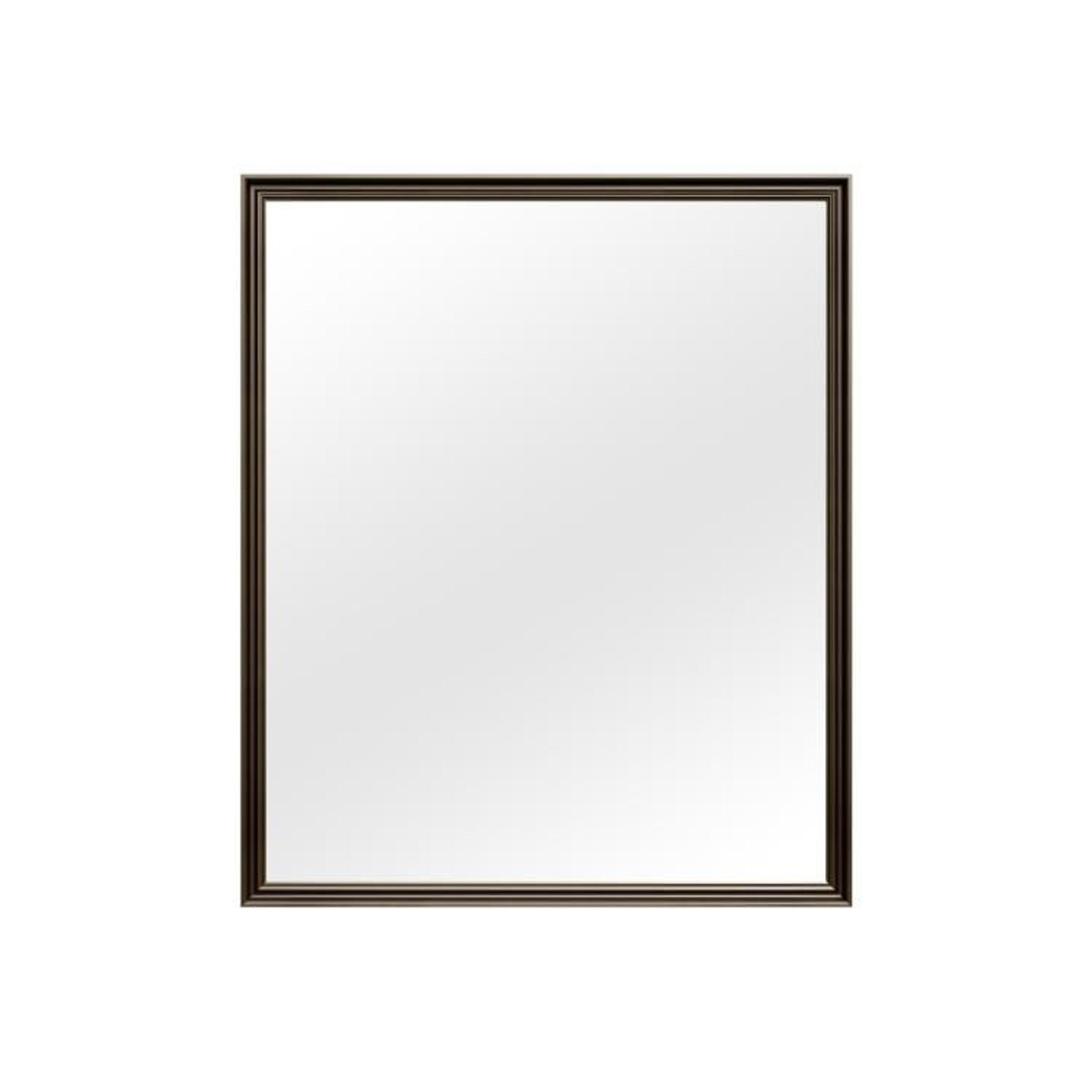 vintage black bathroom wall mirror with tempered glass & wood grain frame