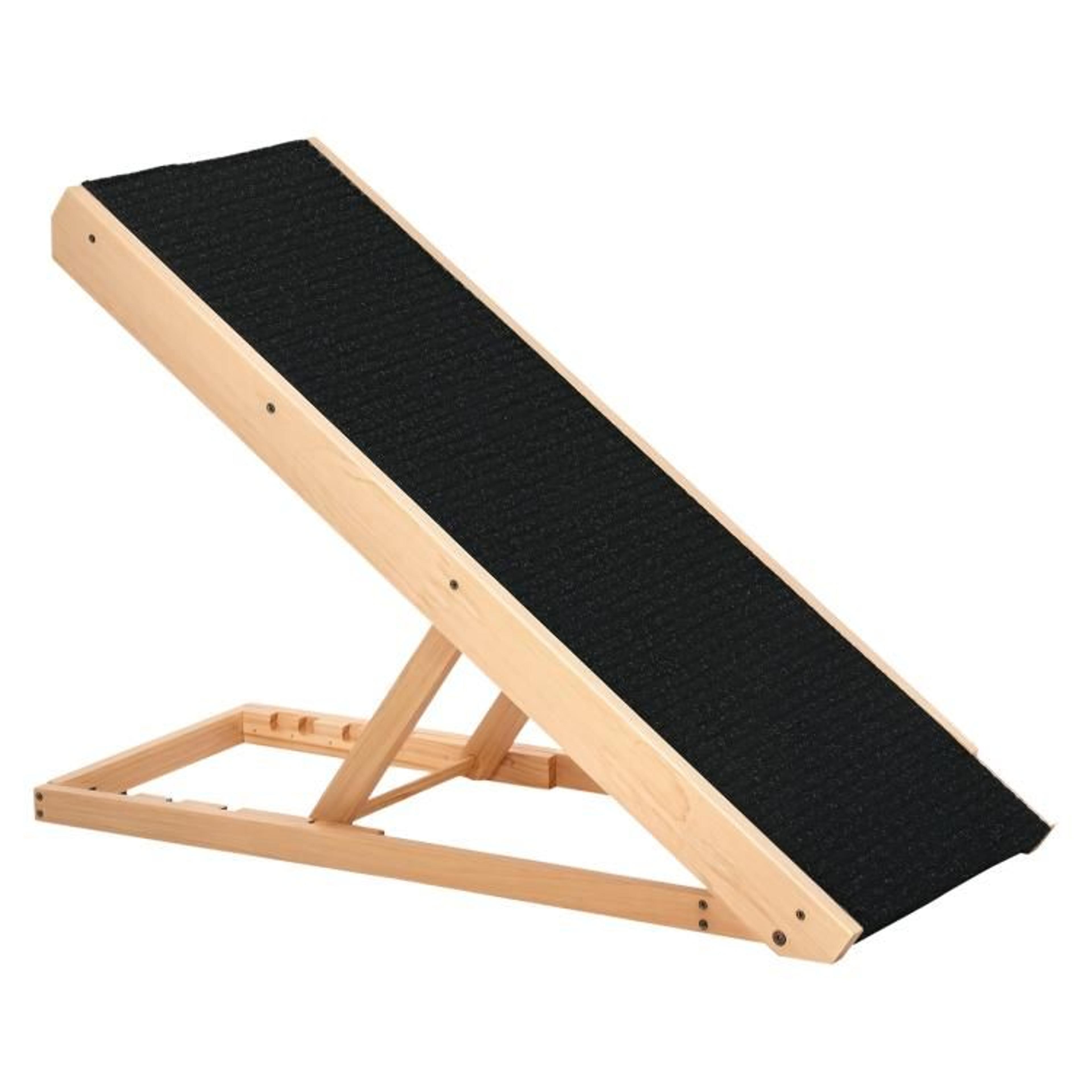 adjustable dog ramp for bed with foldable pine frame & non-slip surface