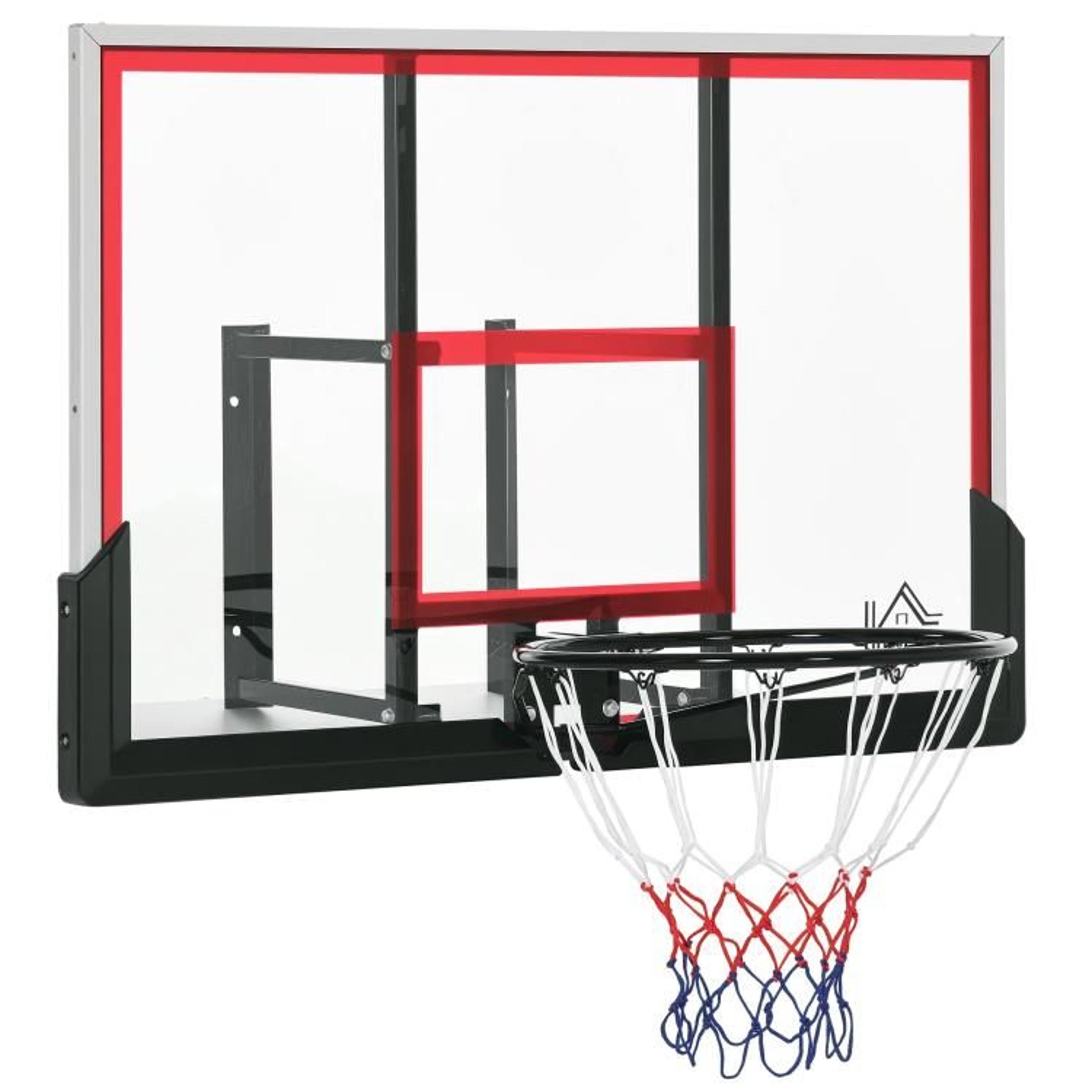 wall mounted basketball hoop with 43-inch shatterproof backboard and steel rim