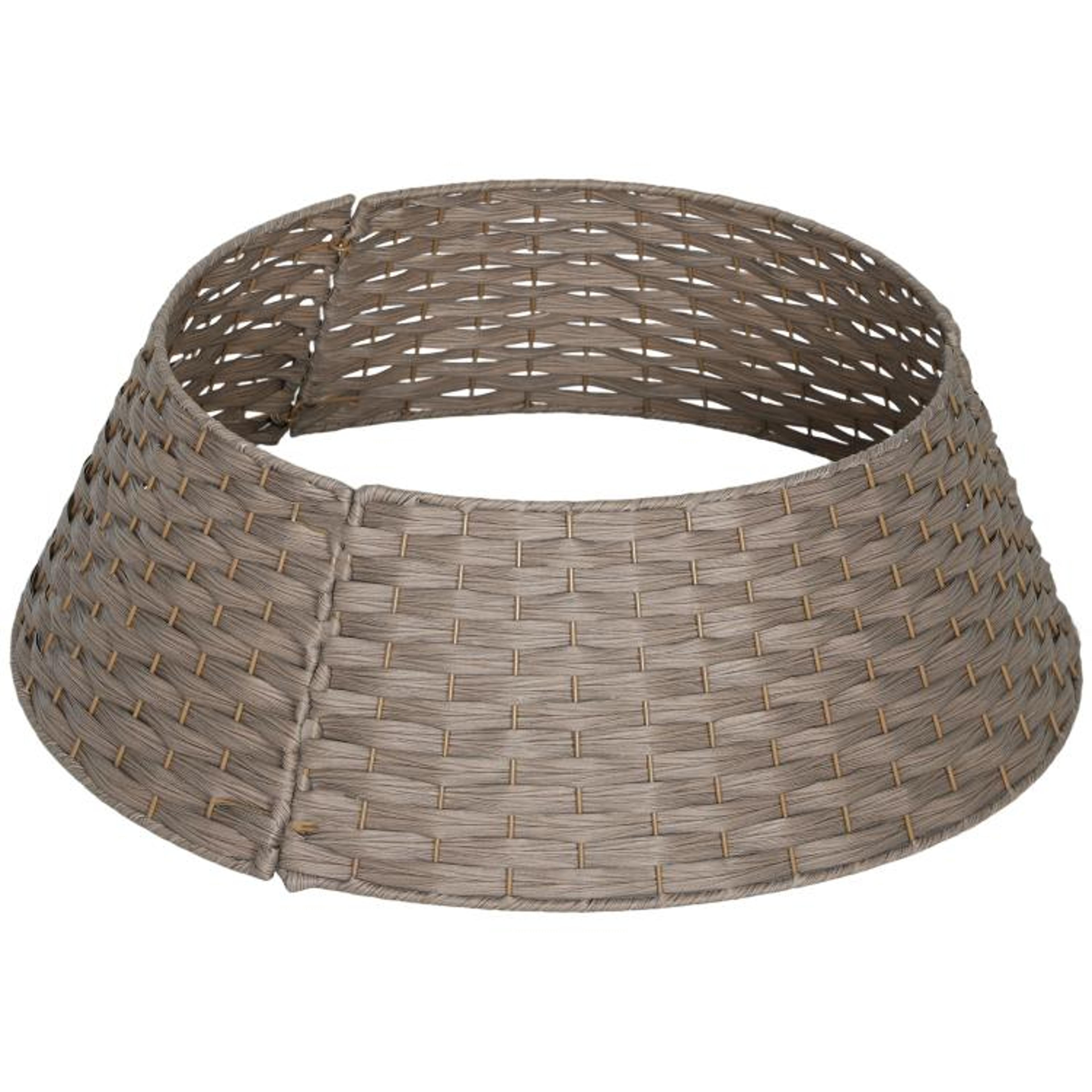 rustic christmas tree collar coffee brown woven tree stand cover