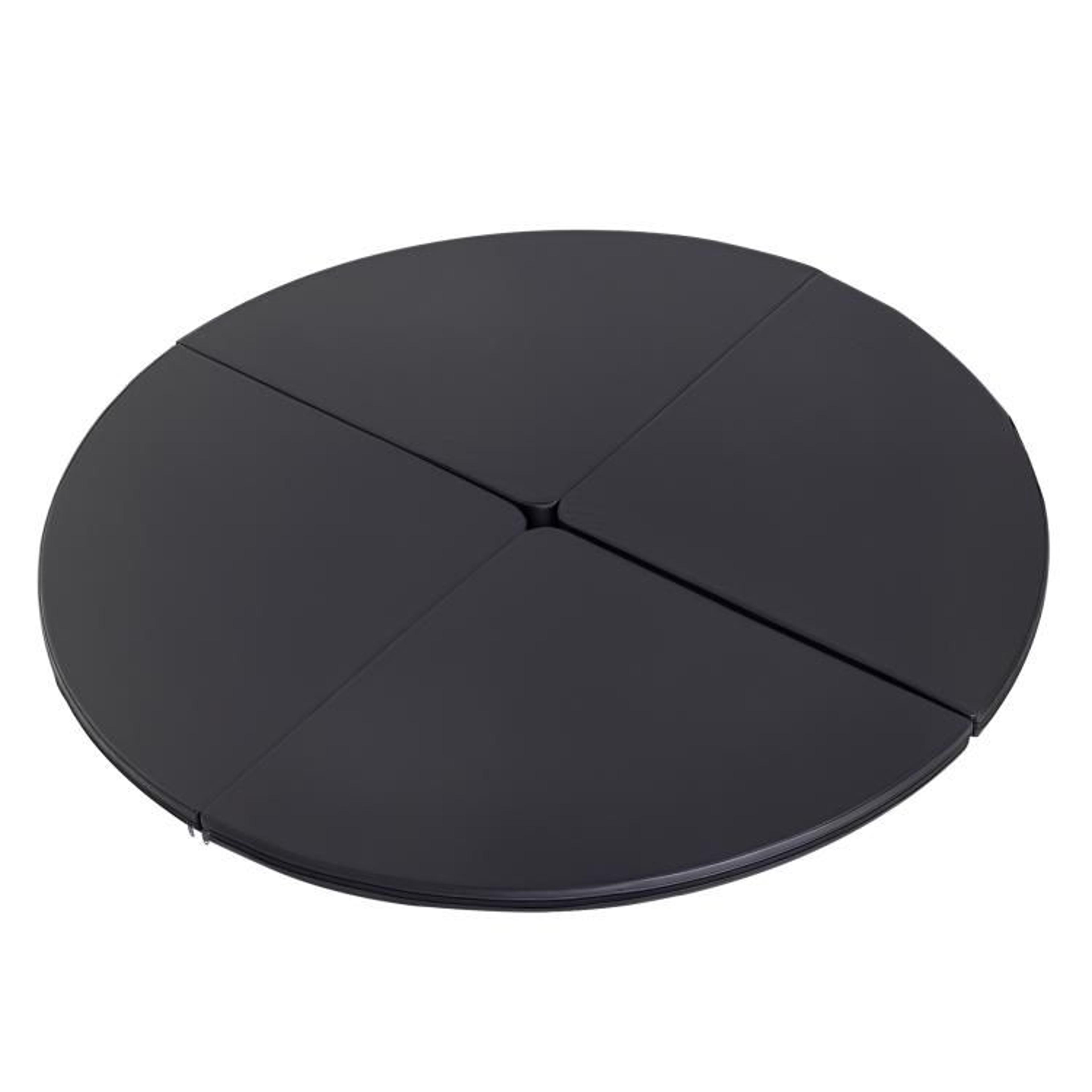 pole dance crash mat 2-inch thick foldable round safety pad in black