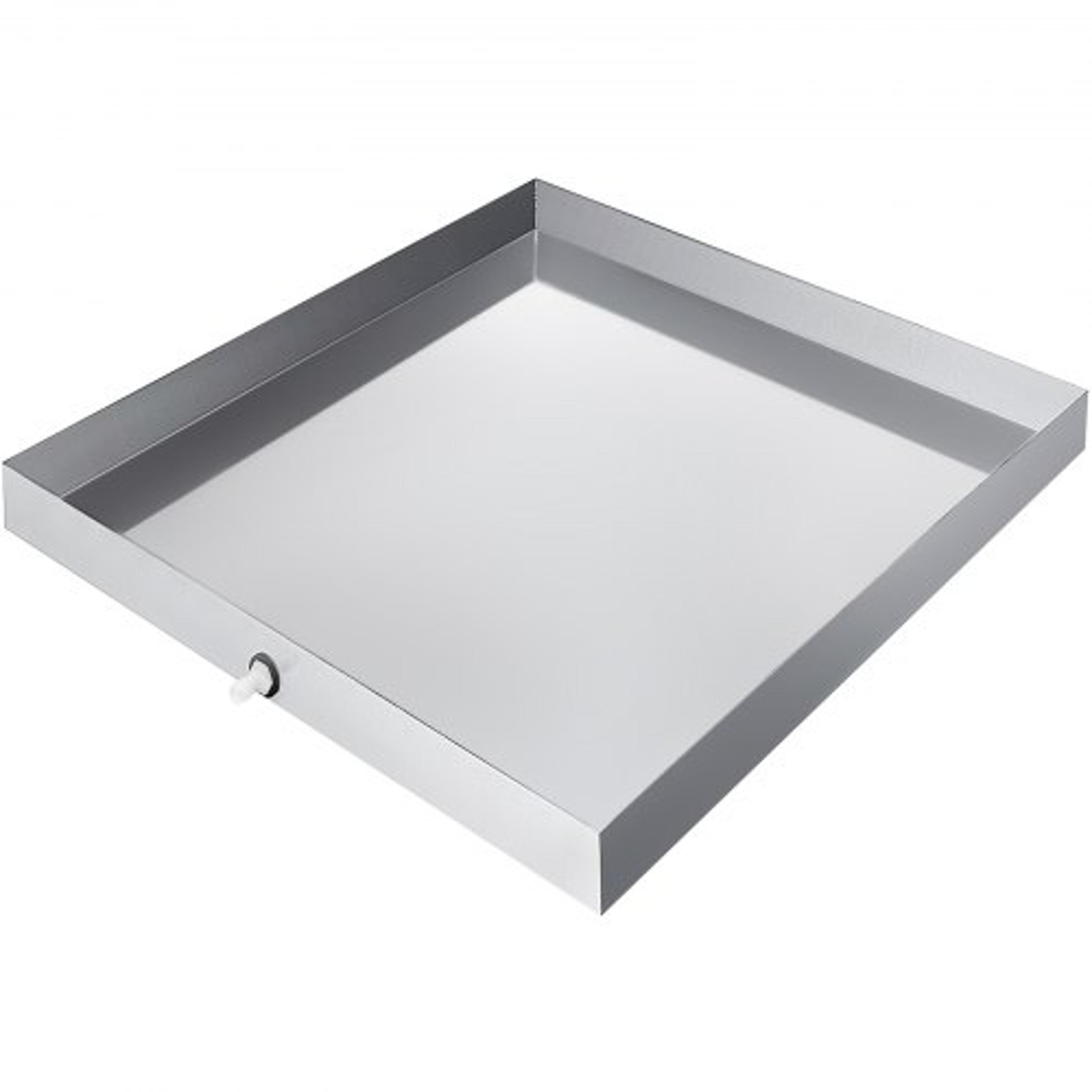 washing machine pan, stainless steel heavy duty drip tray with drain hole & hose adapter for washer, dryer, dishwasher