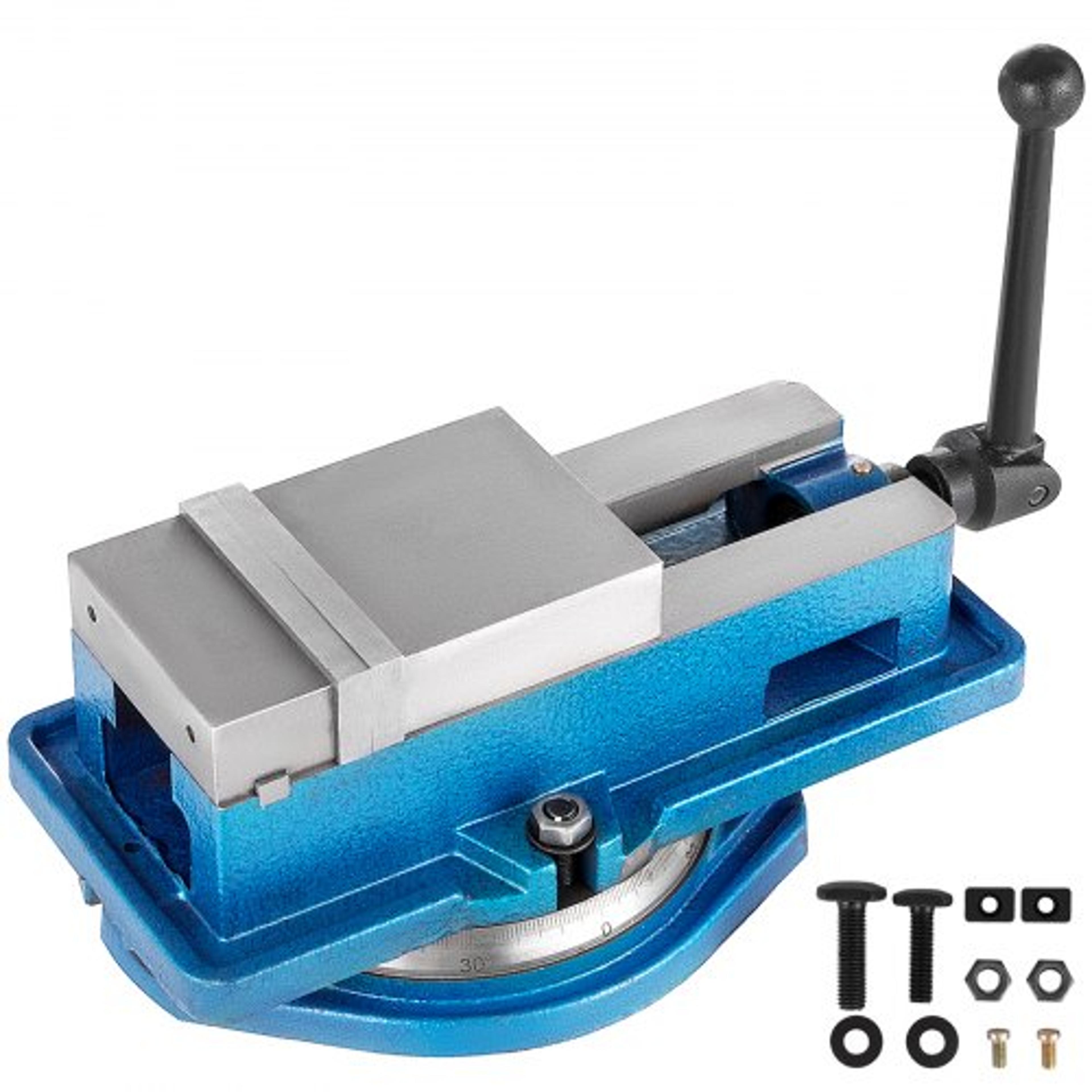 vise, high precision bench clamp vise with 360° swiveling base, ductile iron mill vise for drilling & milling machines