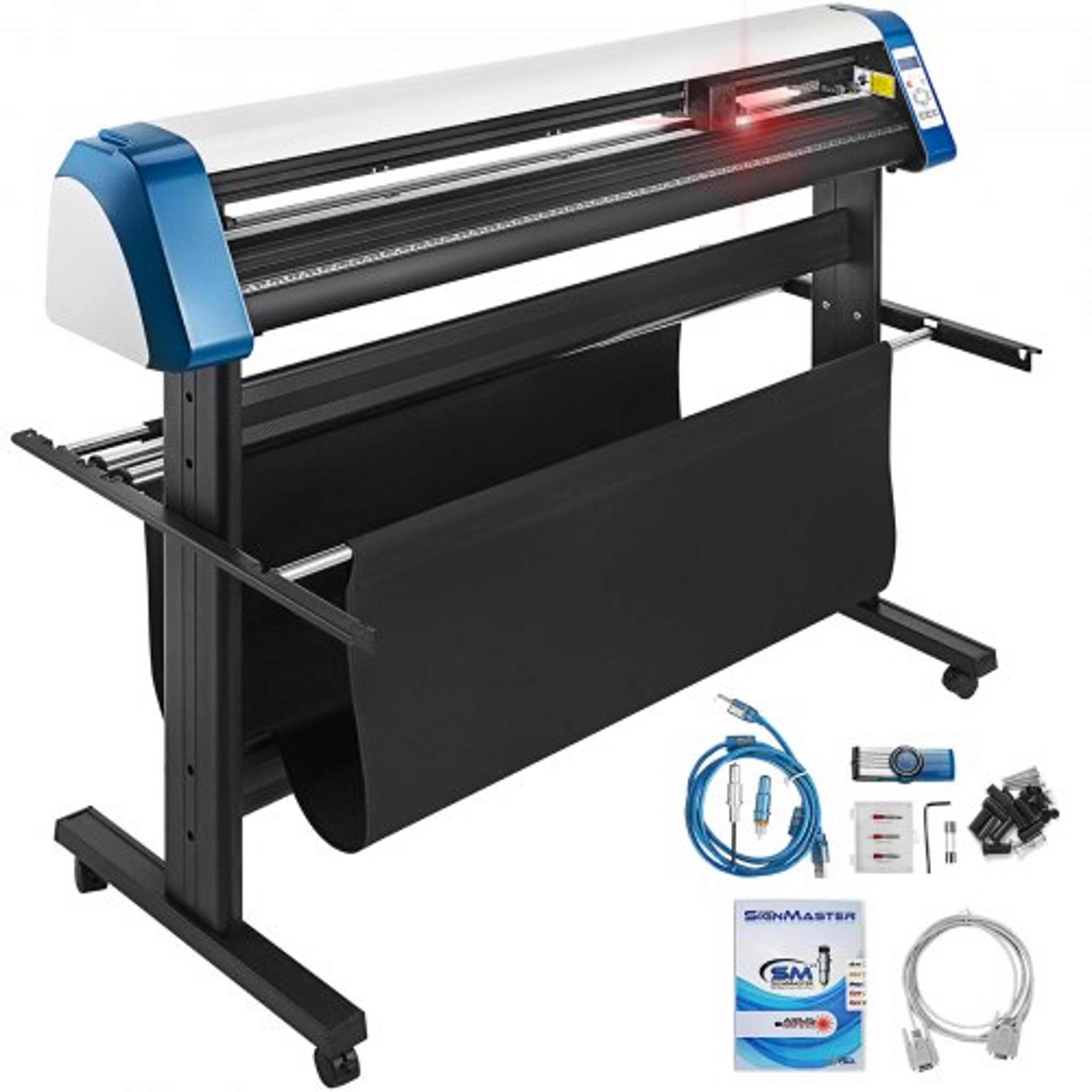 vevor vinyl cutter 53 inch vinyl cutter machine semi-automatic diy vinyl printer cutter machine manual positioning sign cutting with floor stand signmaster software