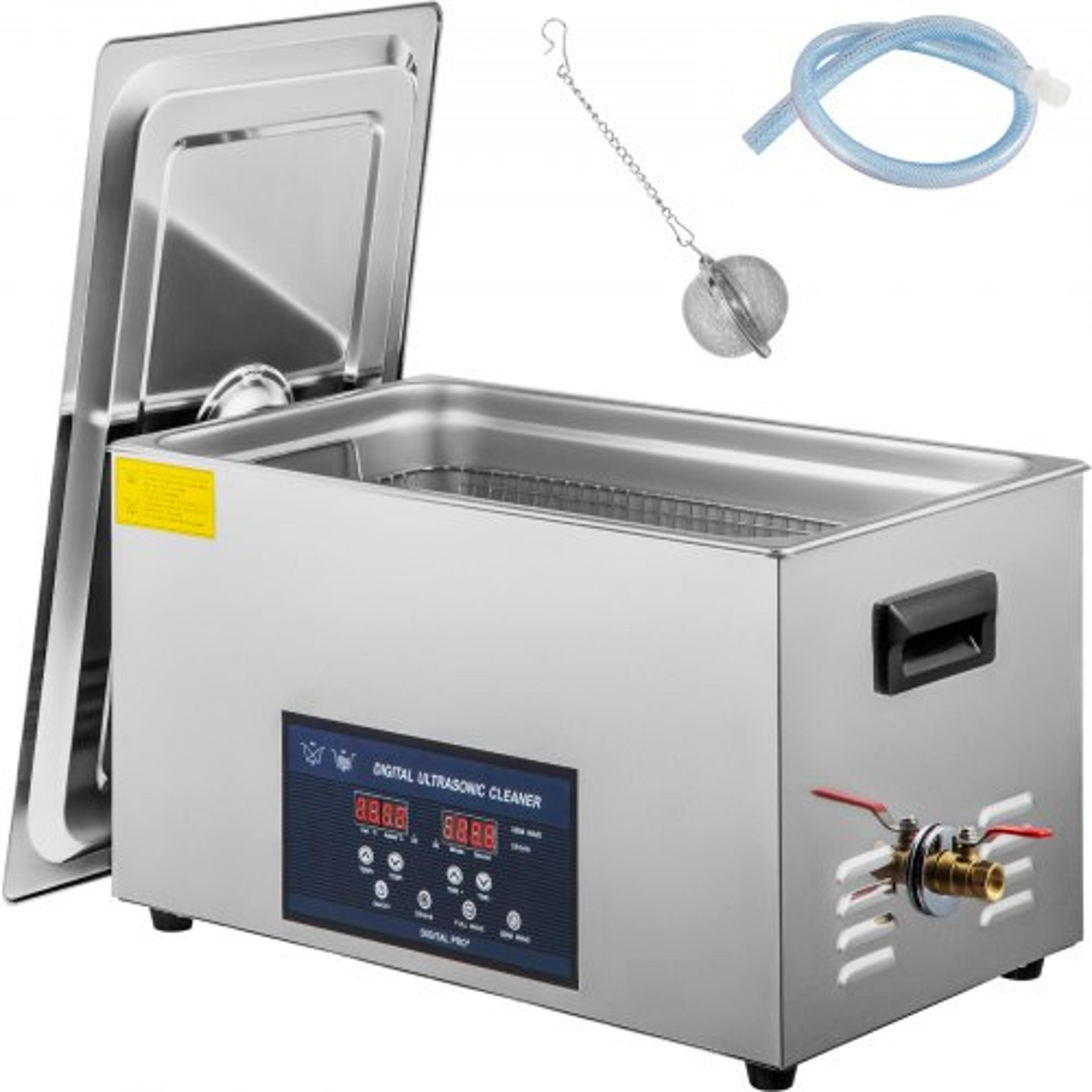 30l professional ultrasonic parts cleaner with heater & timer, dual frequency (28/40khz) for dental instruments.