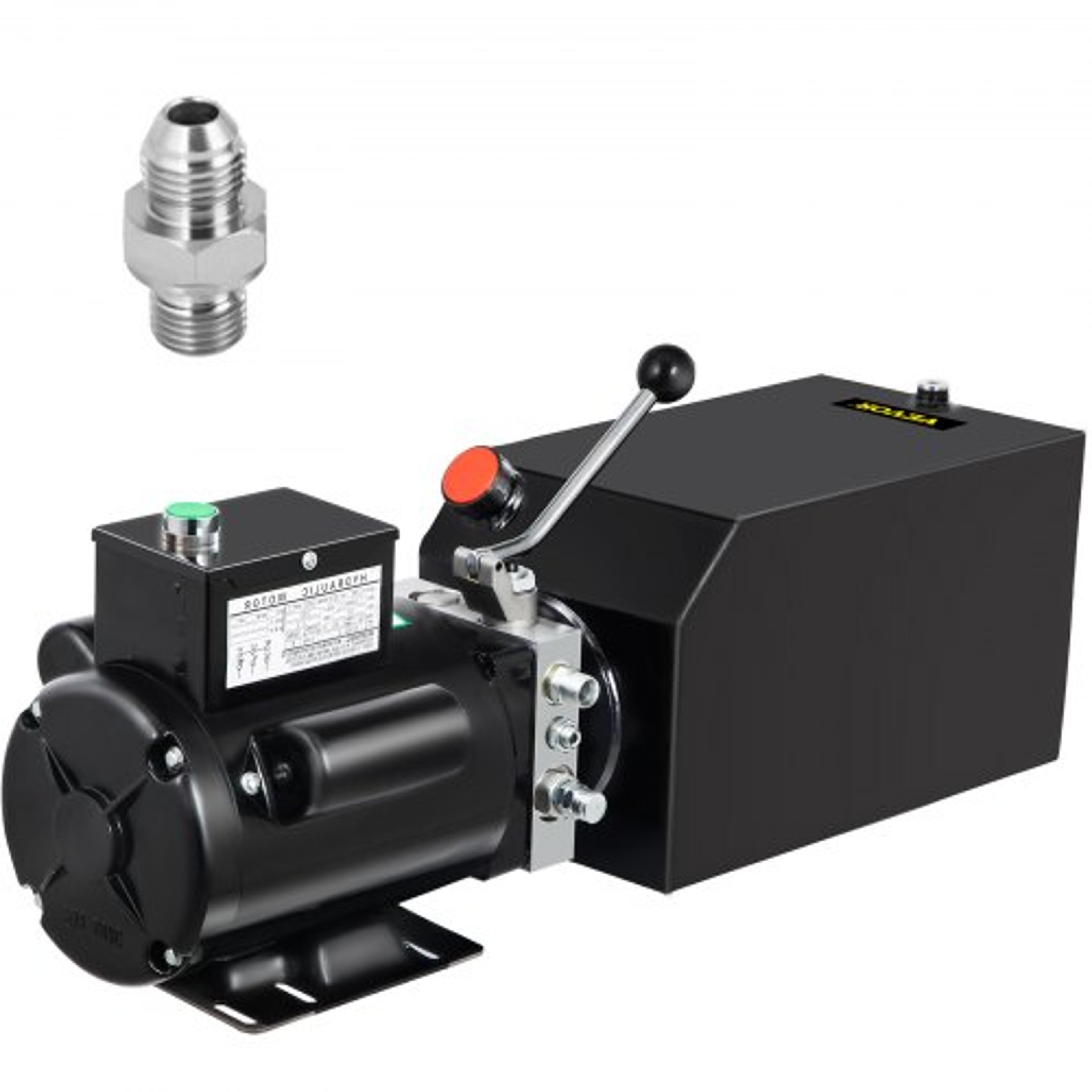 quart hydraulic power unit single acting, psi car lift hydraulic pump pack with oil reservoir for dump trailer & auto