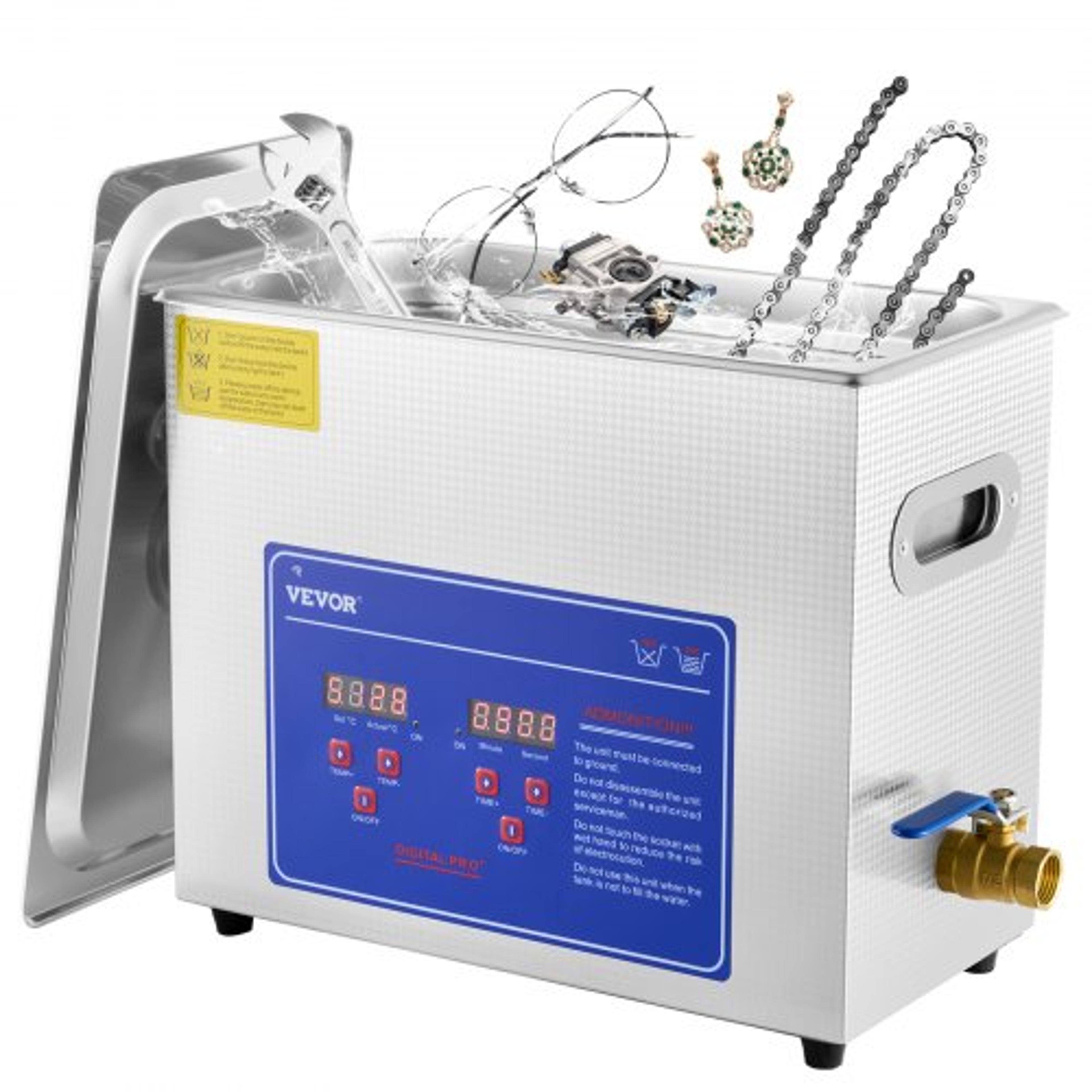 6l 110v ultrasonic cleaning machine, professional heated cleaner for watch instruments, jewelry & industrial parts