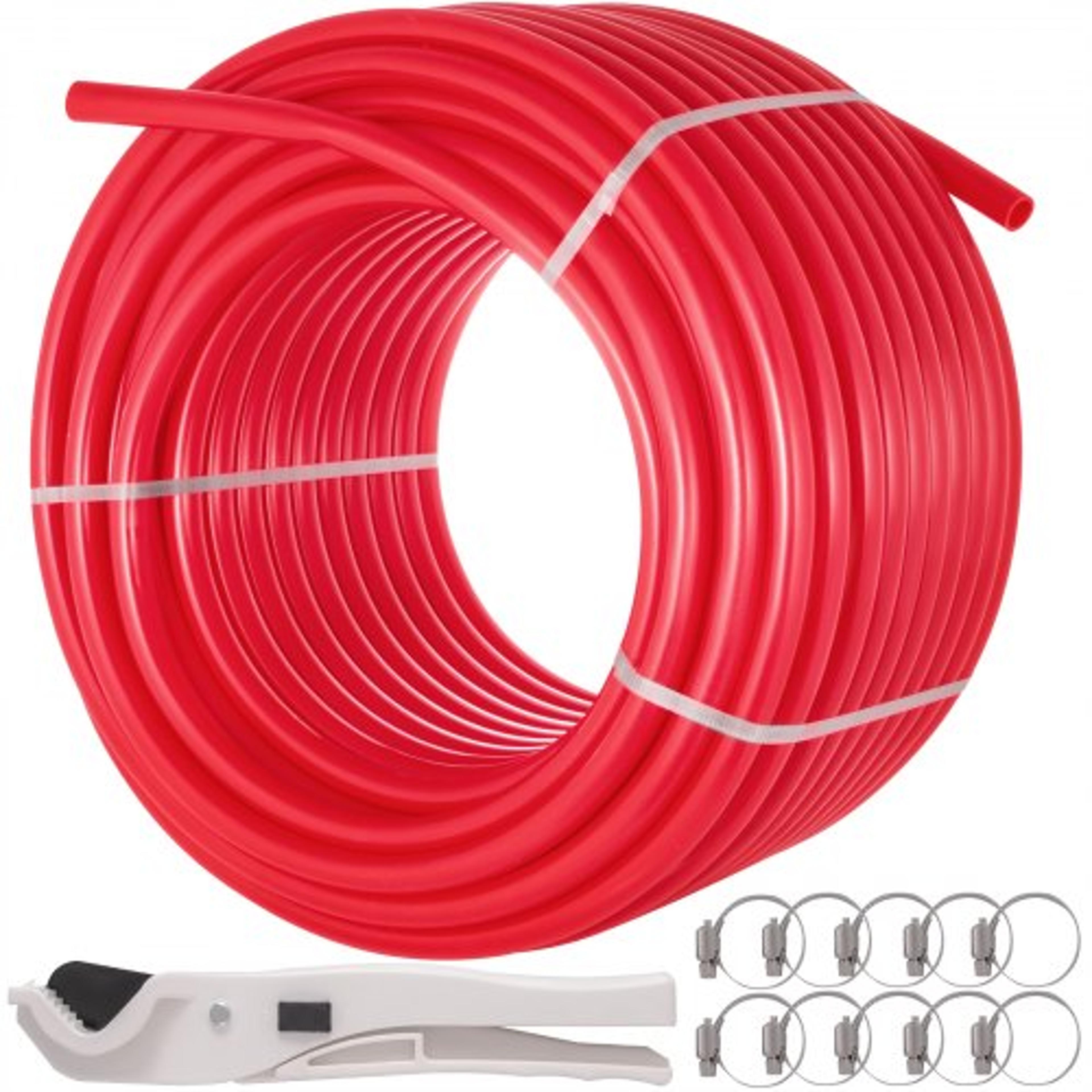 500ft red pex pipe, 5/8" oxygen barrier tubing for radiant floor heating | flexible, corrosion-resistant plumbing
