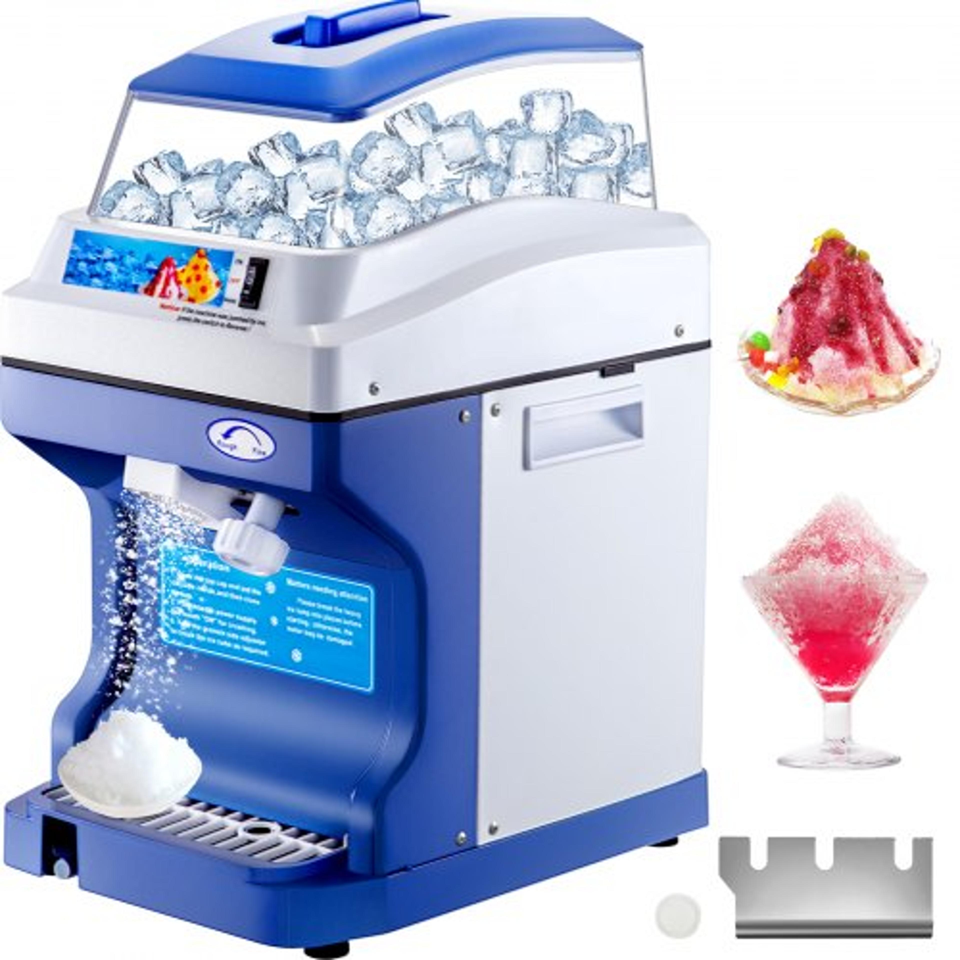 commercial ice shaver crusher lbs hopper, tabletop electric snow cone maker, 320 rpm for parties, events & snack bars