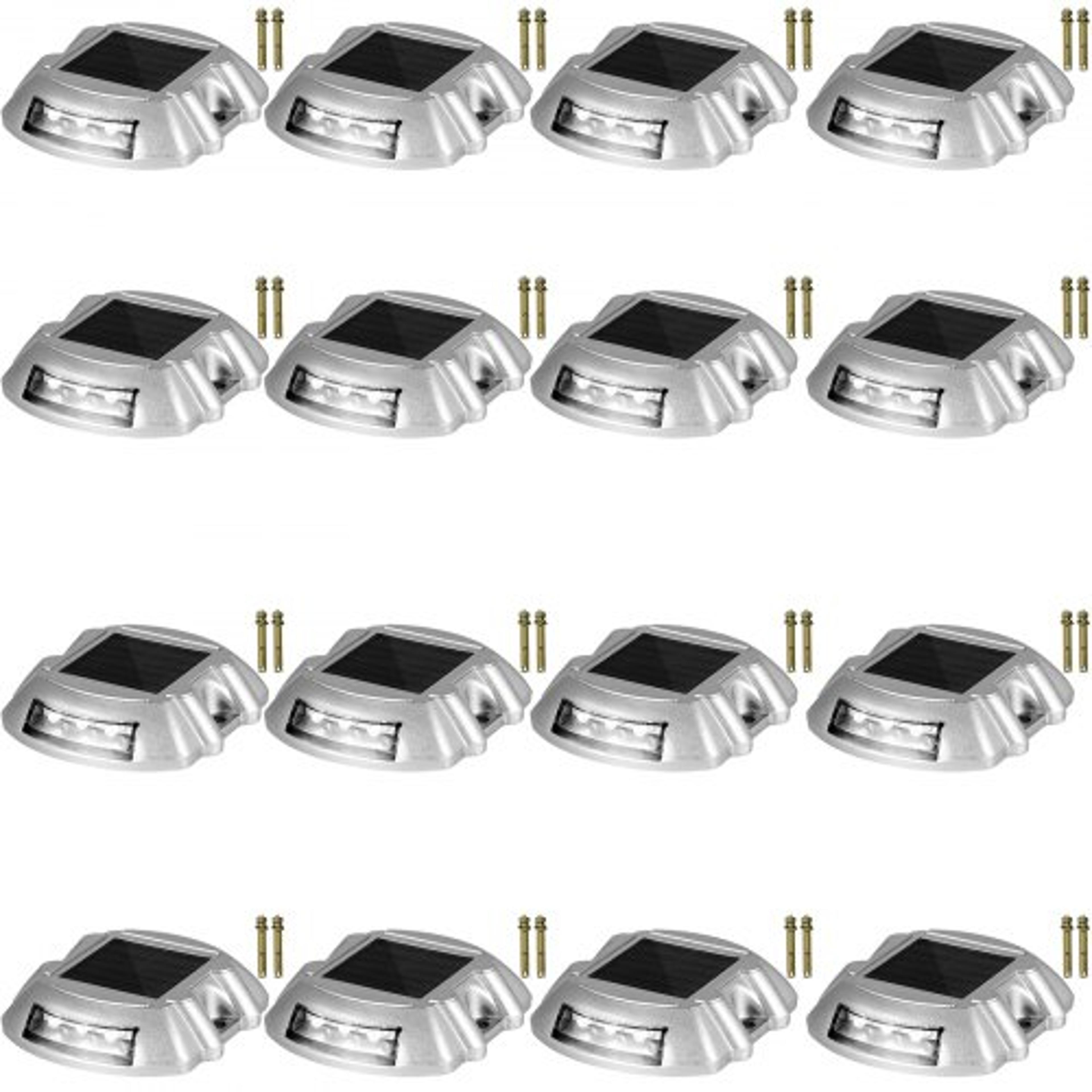 solar driveway lights bright white, outdoor waterproof led deck & dock lights with screws, wireless pathway lighting