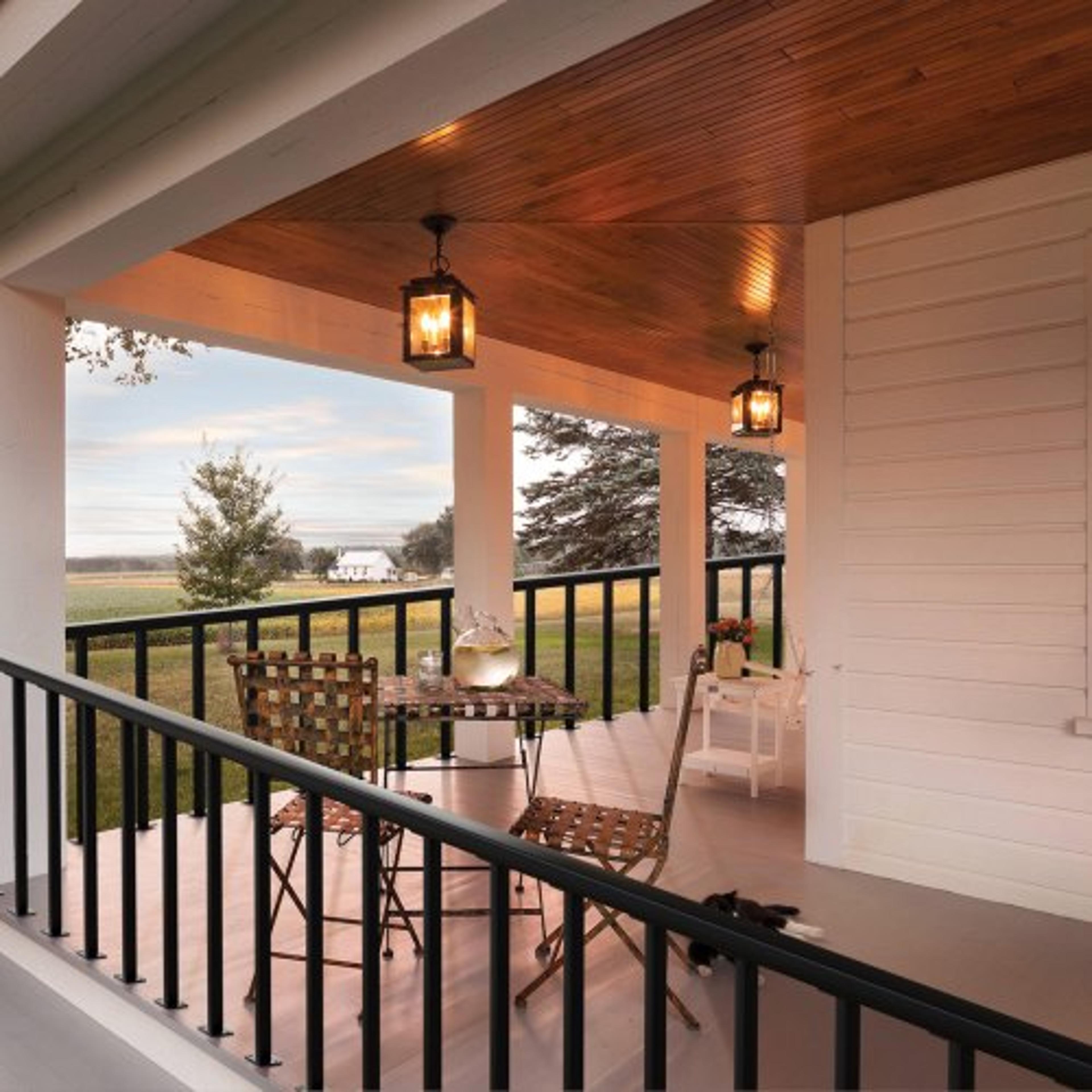 stainless steel deck railing post, 36" holeless diy cable railing kit with mount bracket | brushed black finish