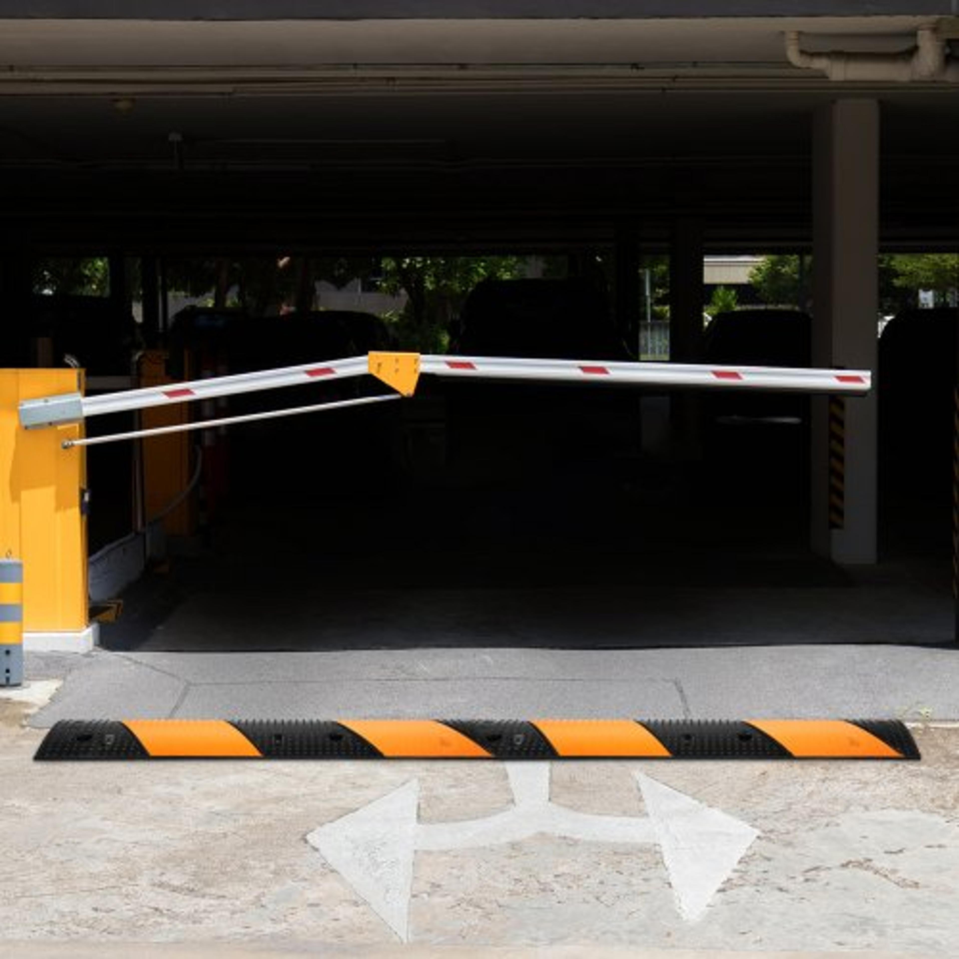 40.2" long modular speed bump, heavy-duty 22,000 lbs load capacity, 2-pack for driveways, parking lots & more