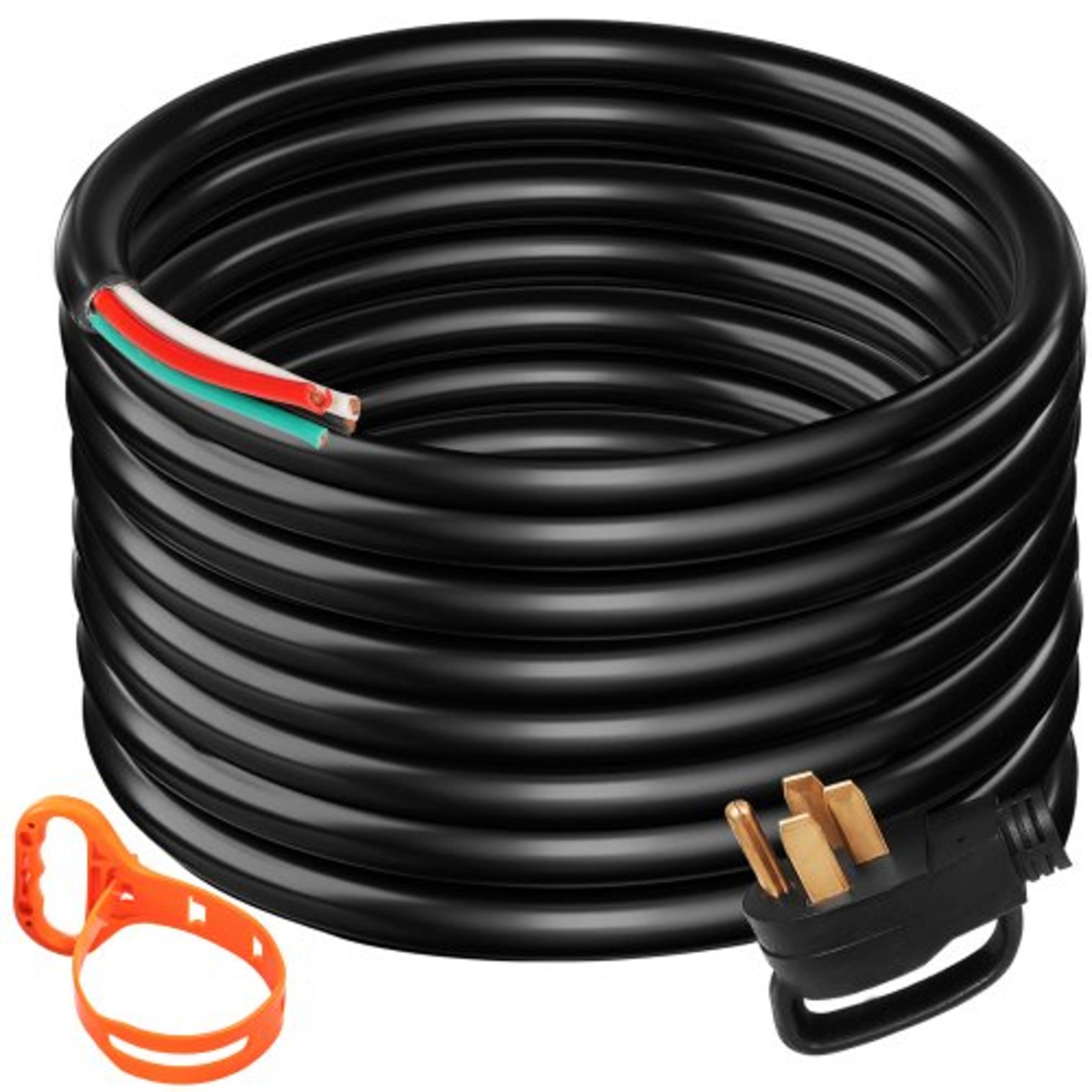 heavy-duty amp generator extension cord, gauge stw, power cord, bare wire for rv, motor home, portable generator