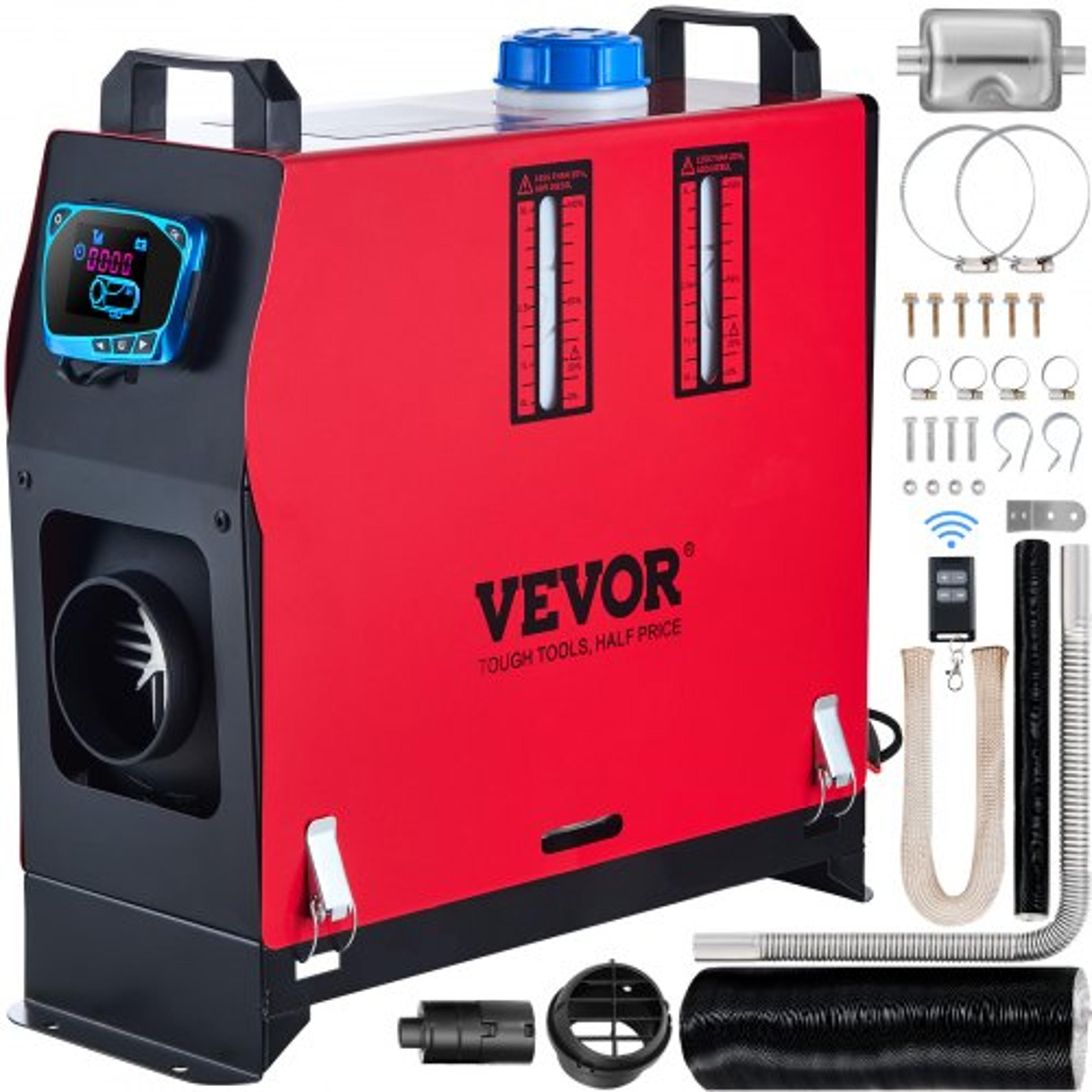 diesel air heater all-in-one, remote control & lcd switch, muffler silencer for car, bus, trucks, rv, motorhome & boats