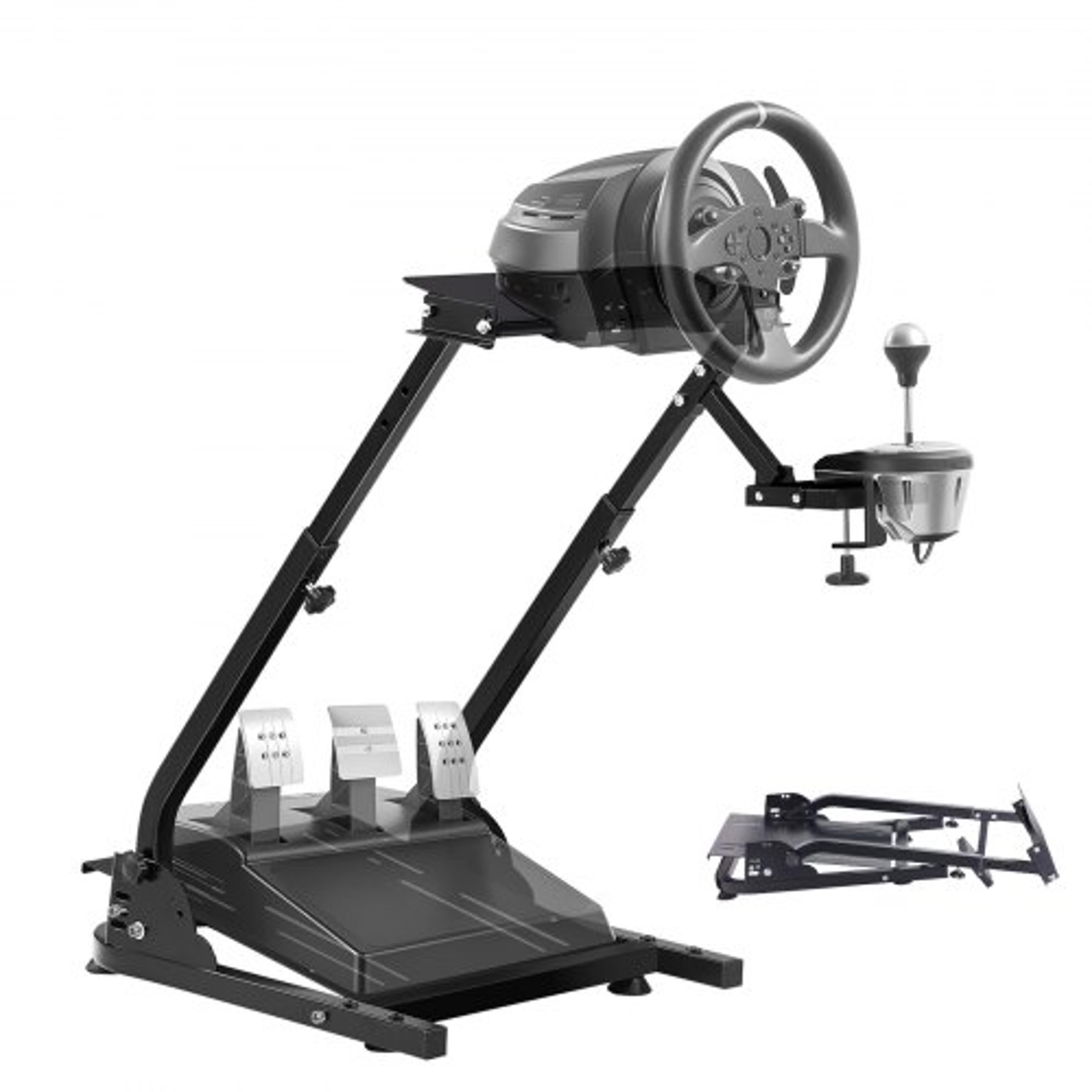premium racing simulator steering wheel stand for mainstream brands, adjustable, foldable & durable for logitech