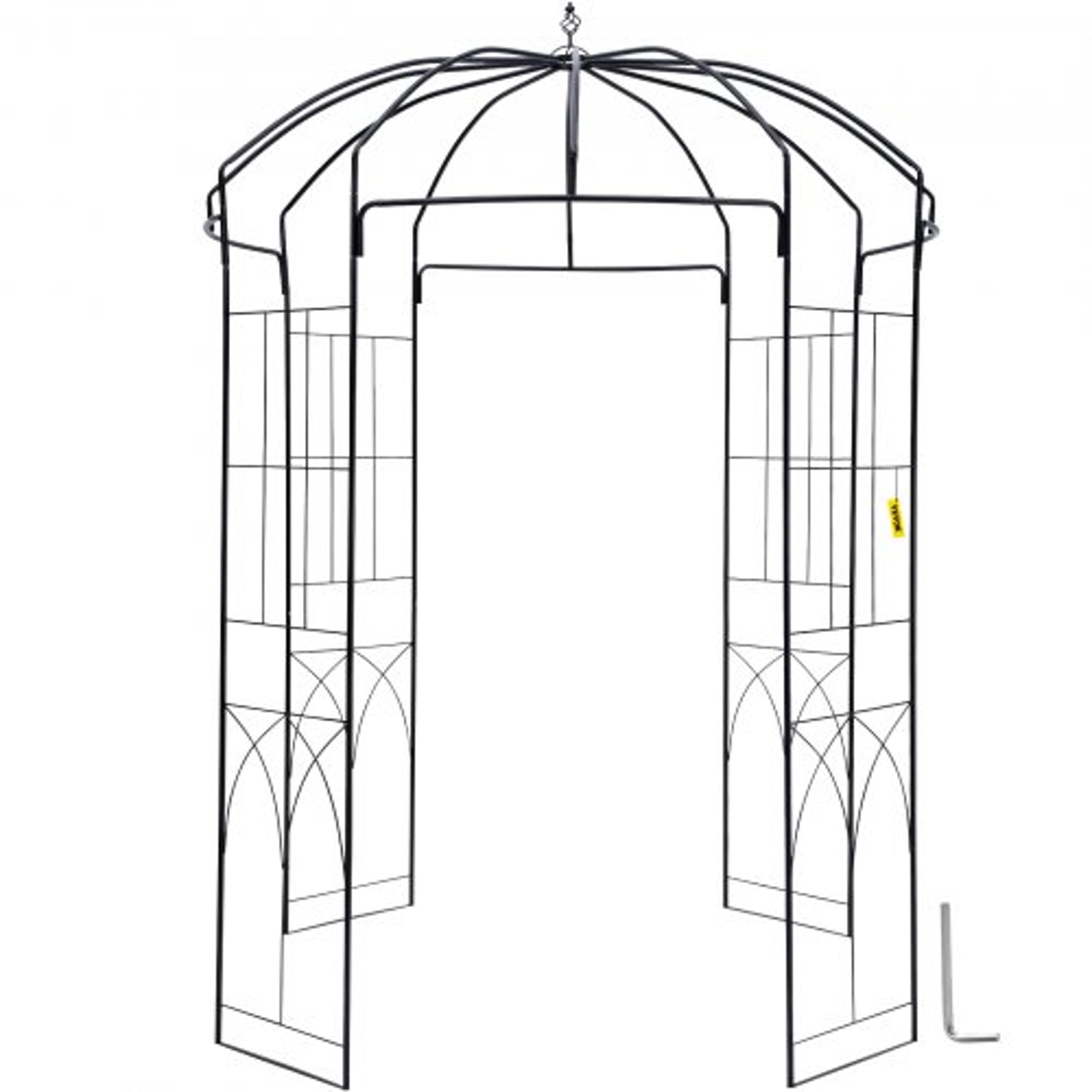 heavy duty wrought iron birdcage shape garden arbor, wedding arch trellis for climbing vines in outdoor garden, lawn