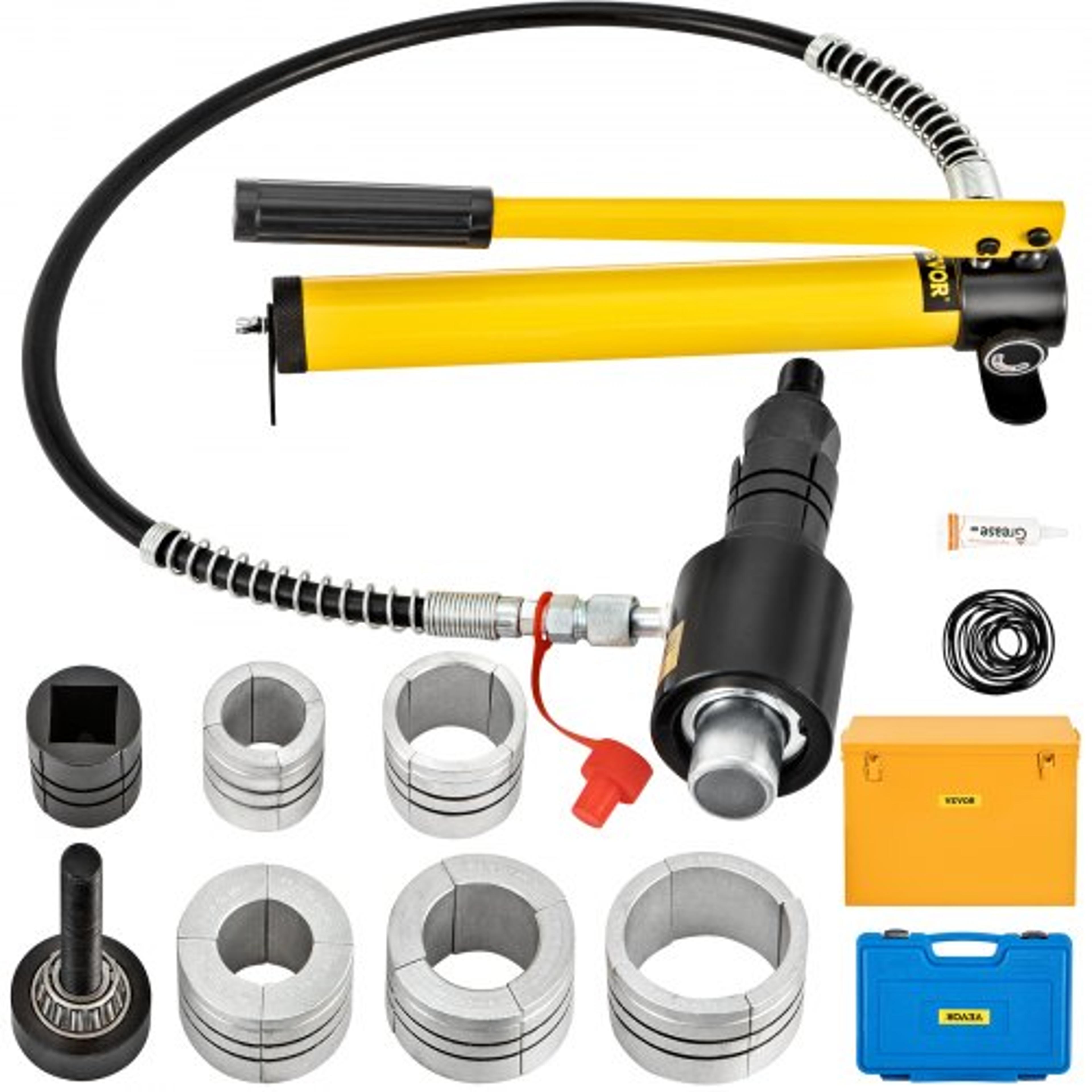 hydraulic exhaust pipe expander manual pipe stretcher w/4 dies & cases for copper, aluminum tubes & auto muffler repair