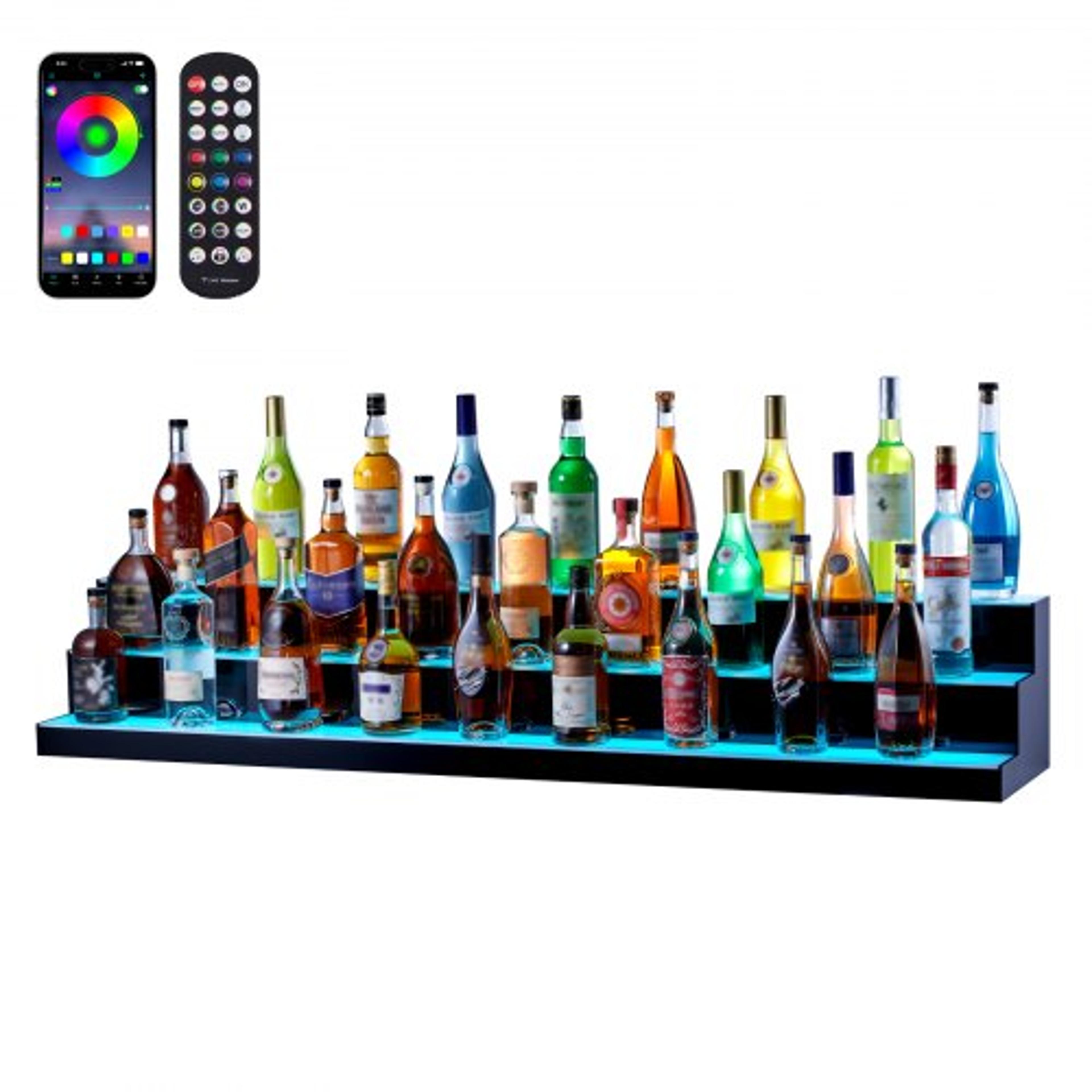 led liquor bottle display shelf with app control acrylic bar stand