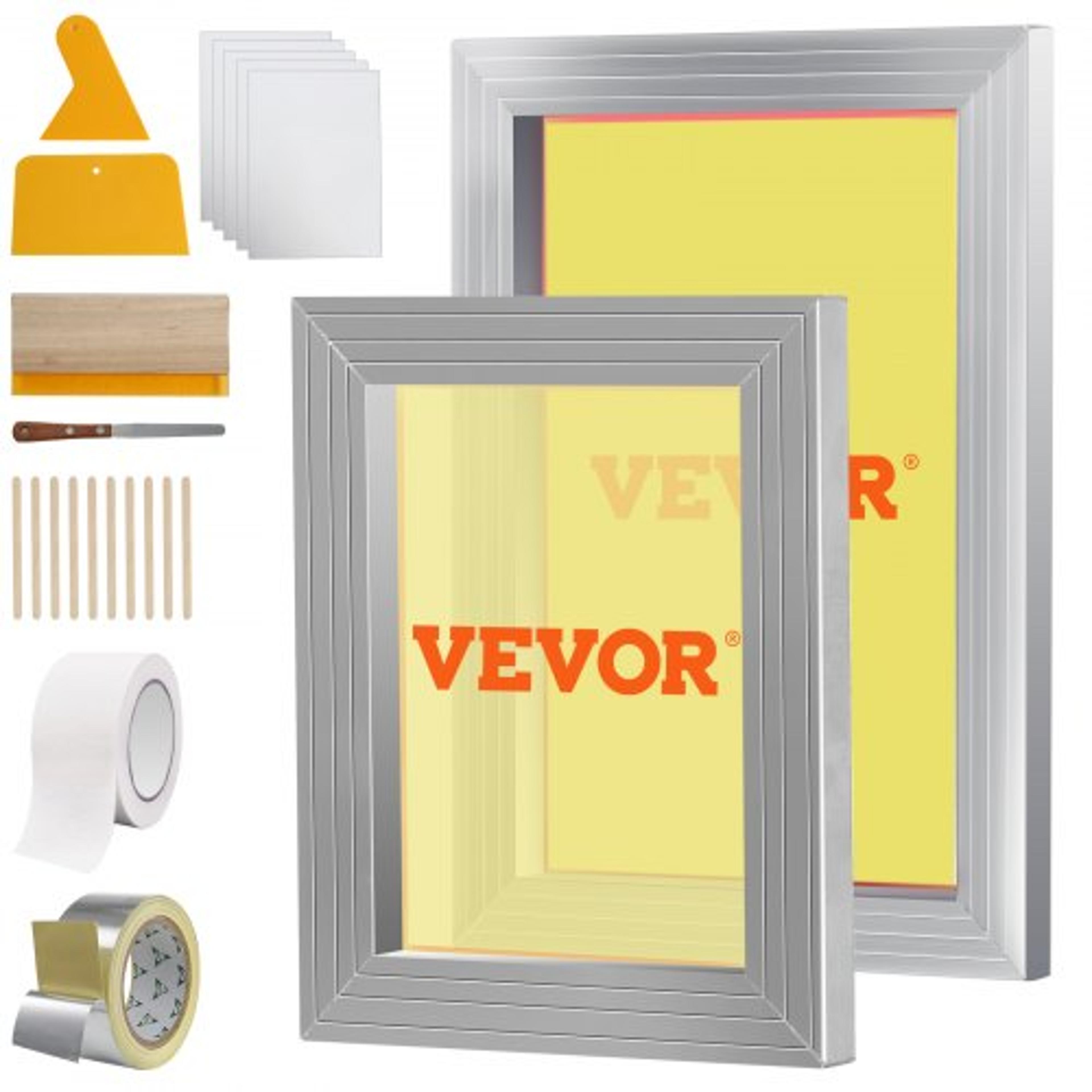 screen printing kit with aluminum frames mesh for diy t-shirt & craft printing