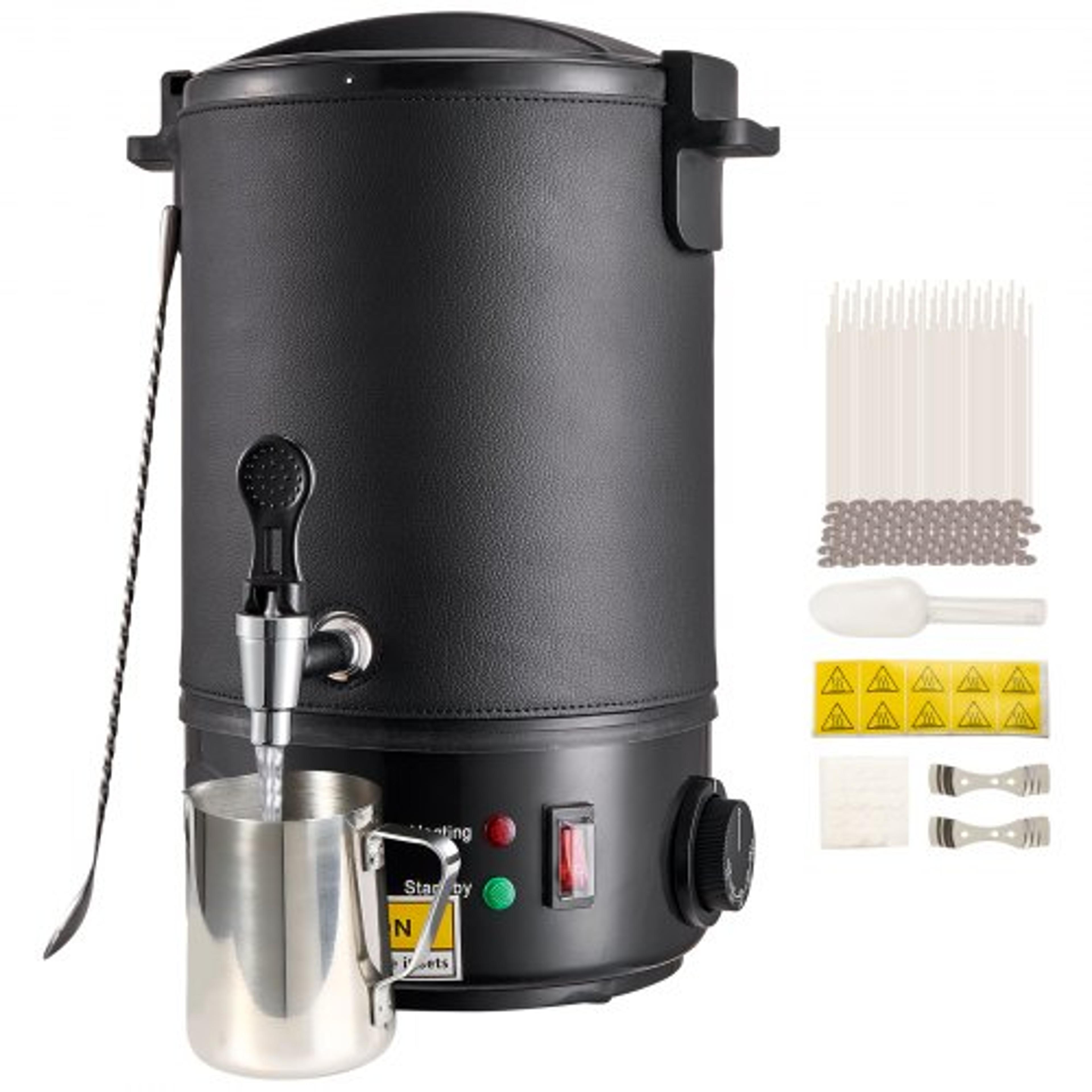 electric wax melter pot with precise temperature control for candle making & bulk production