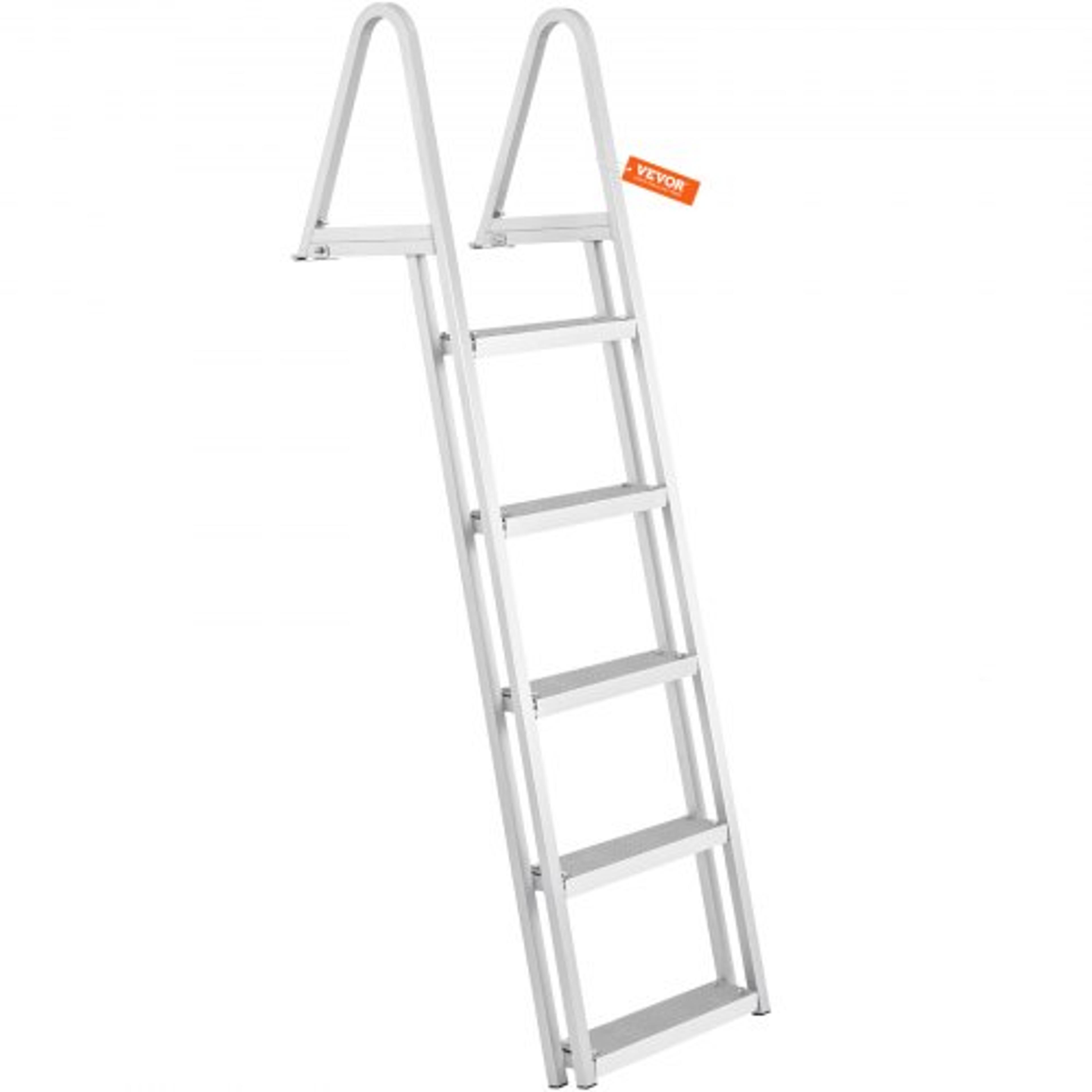 removable step aluminum dock ladder with non-slip wide steps & high lb capacity for boats & pools
