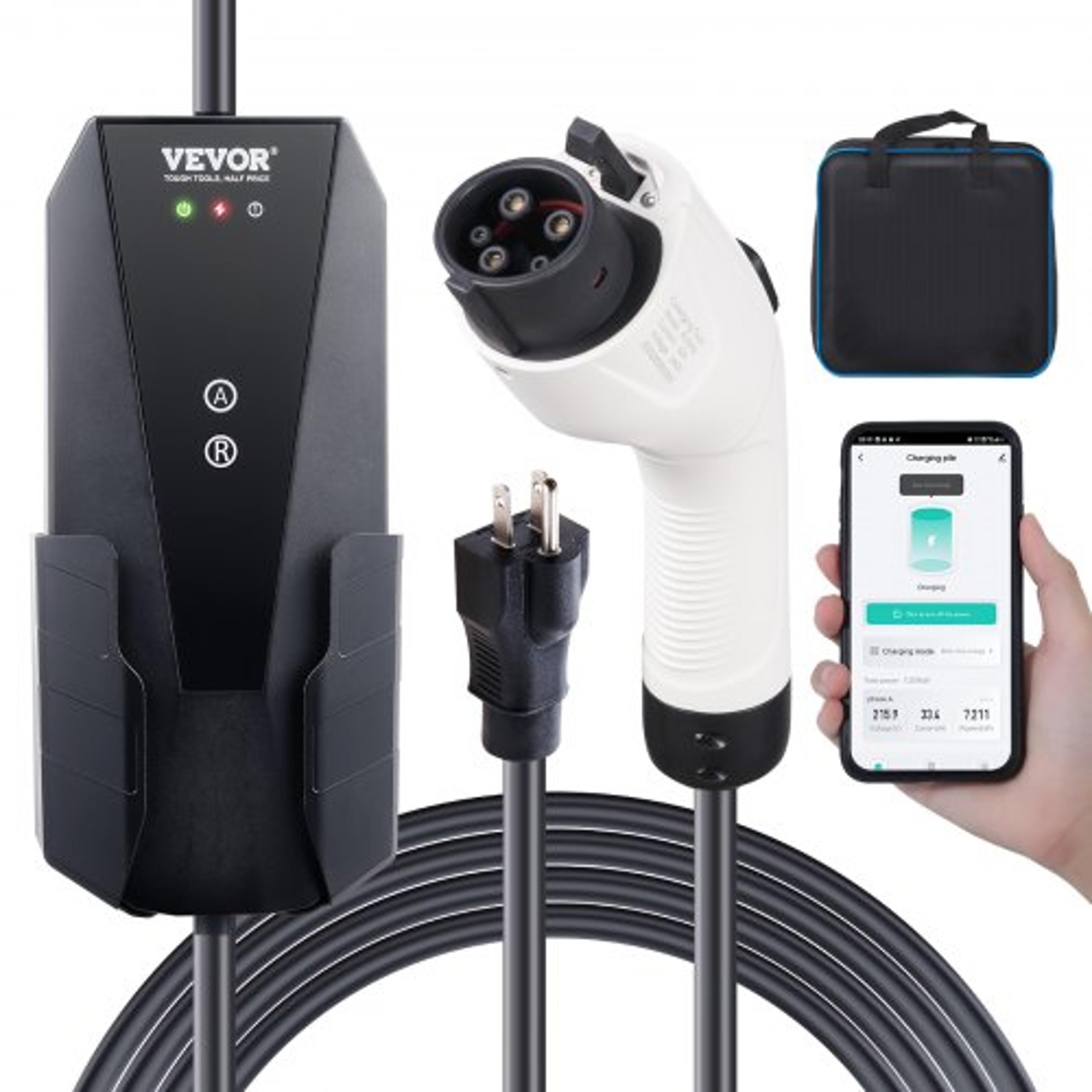 16a portable ev charger for home & travel ev charging station