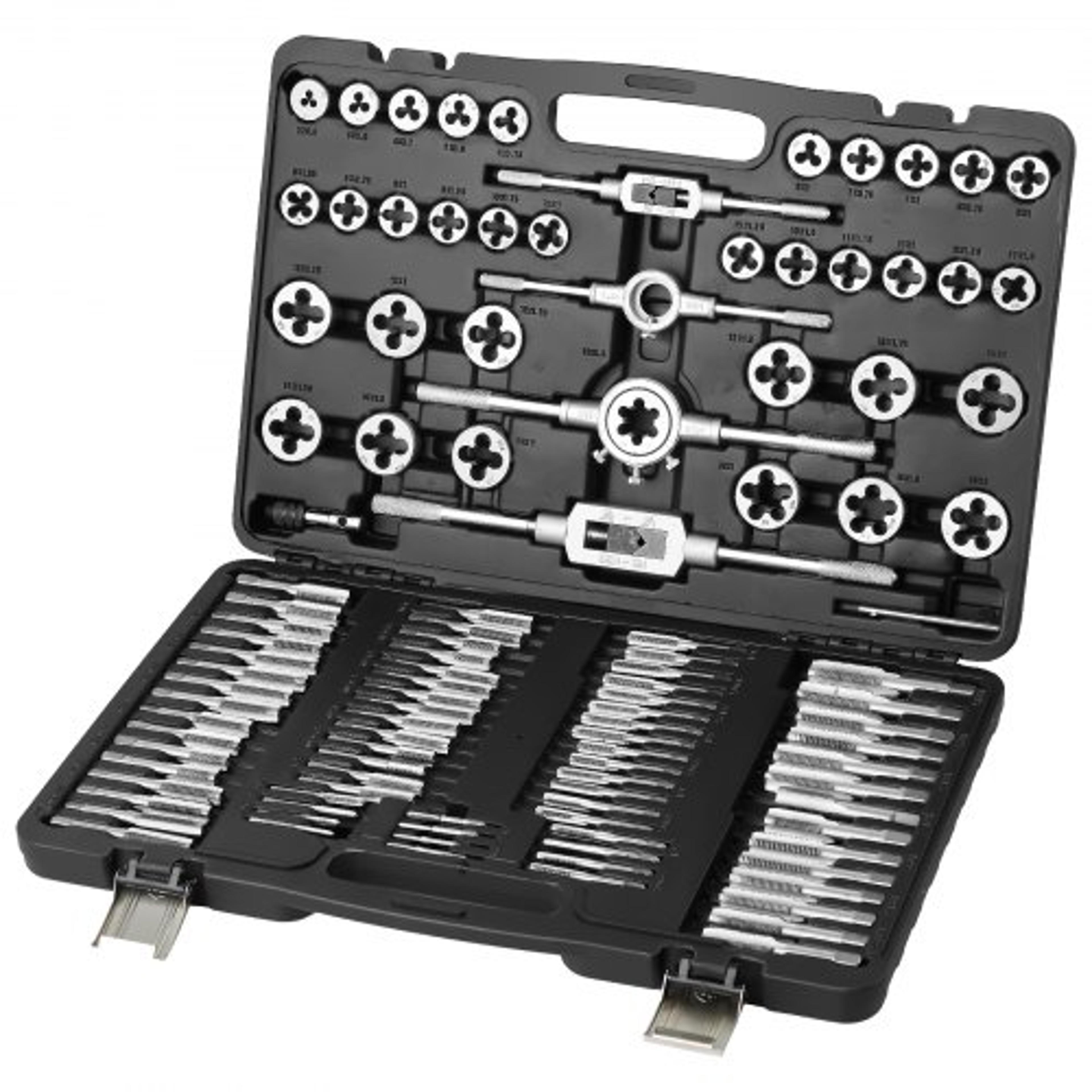 premium metric tap and die set 110 piece threading tool set m2 m18
