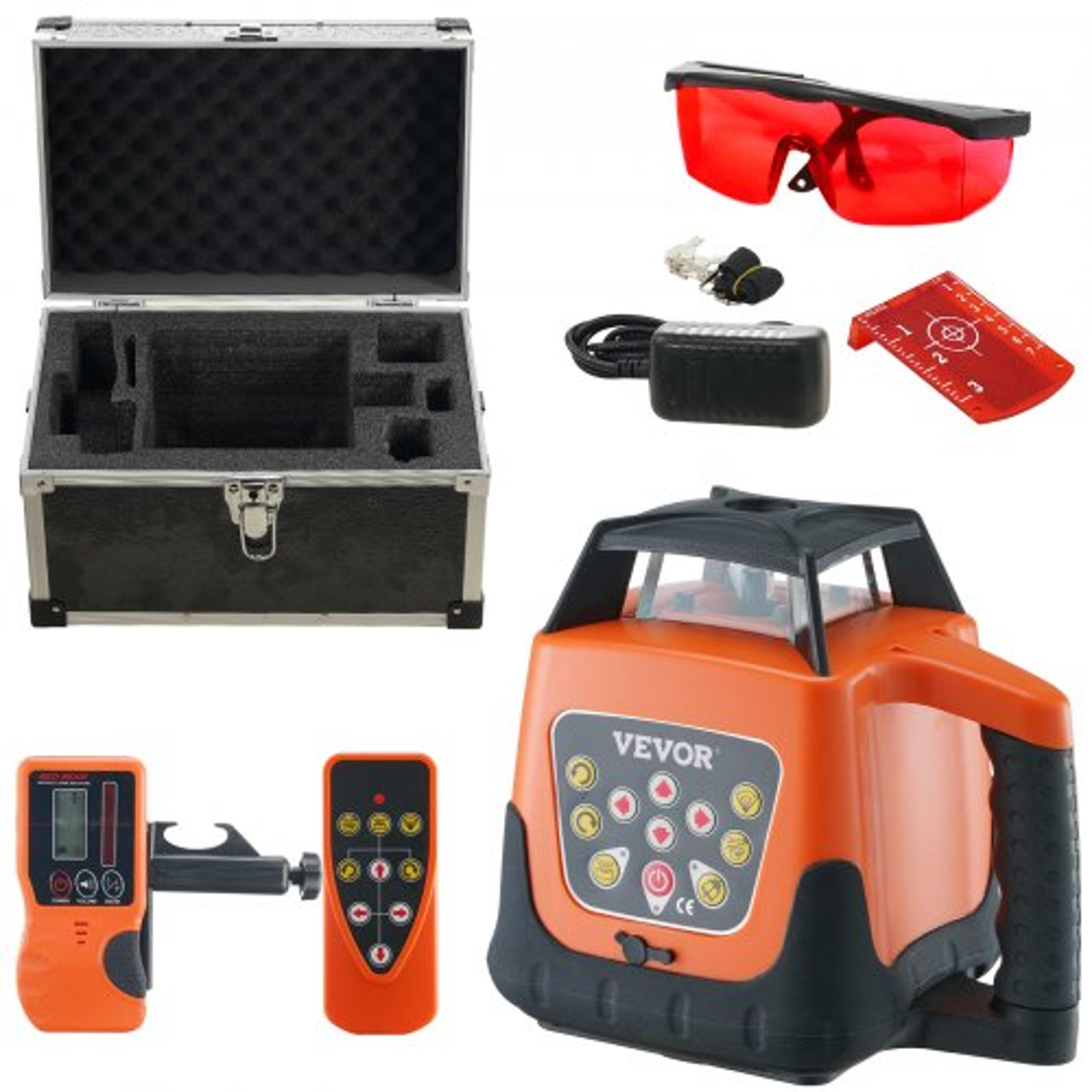 1650 ft rotary laser level kit with 360 self leveling red beam