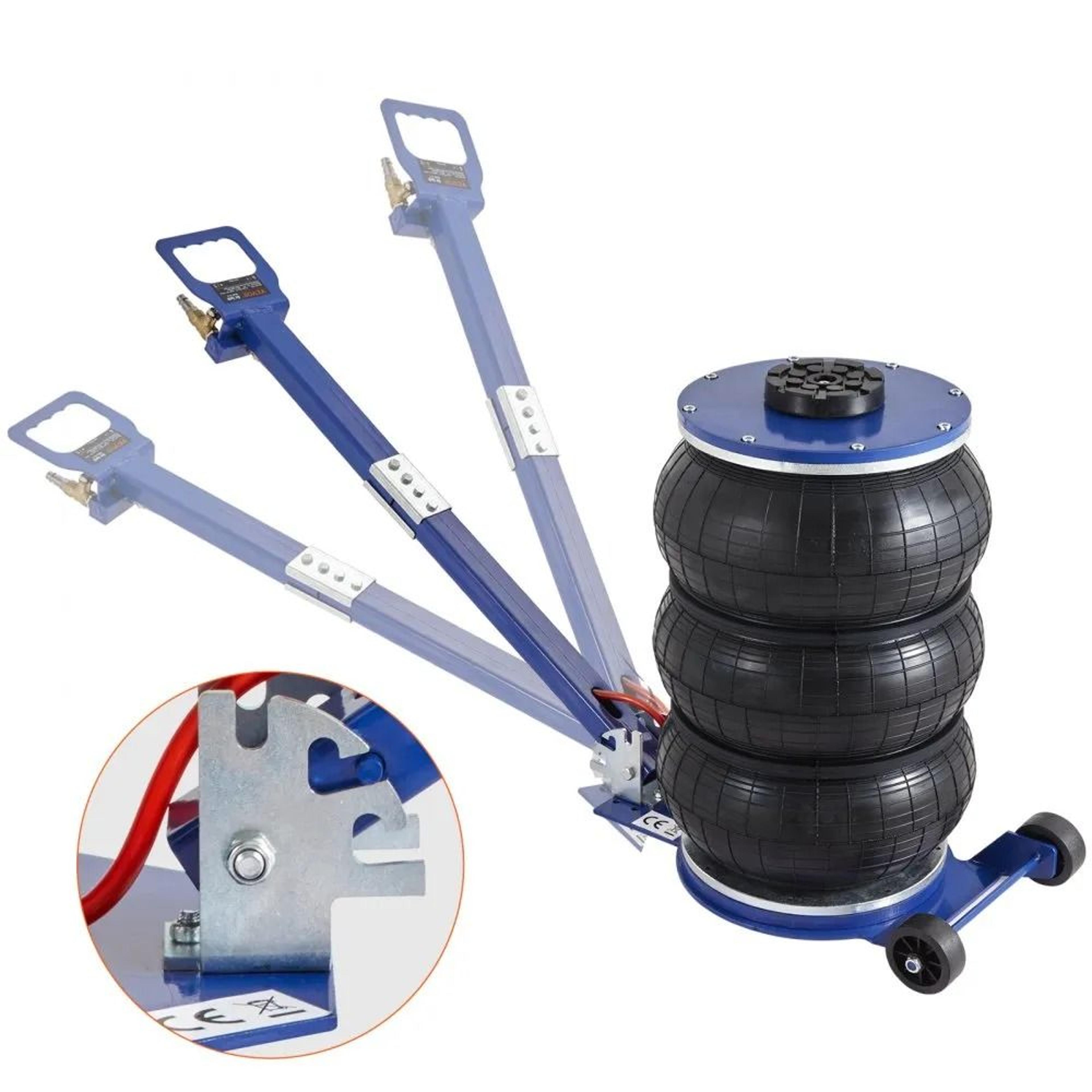 high lbs air jack, triple bag airbag jack with six steel pipes, fast pneumatic jack, adjustable handle