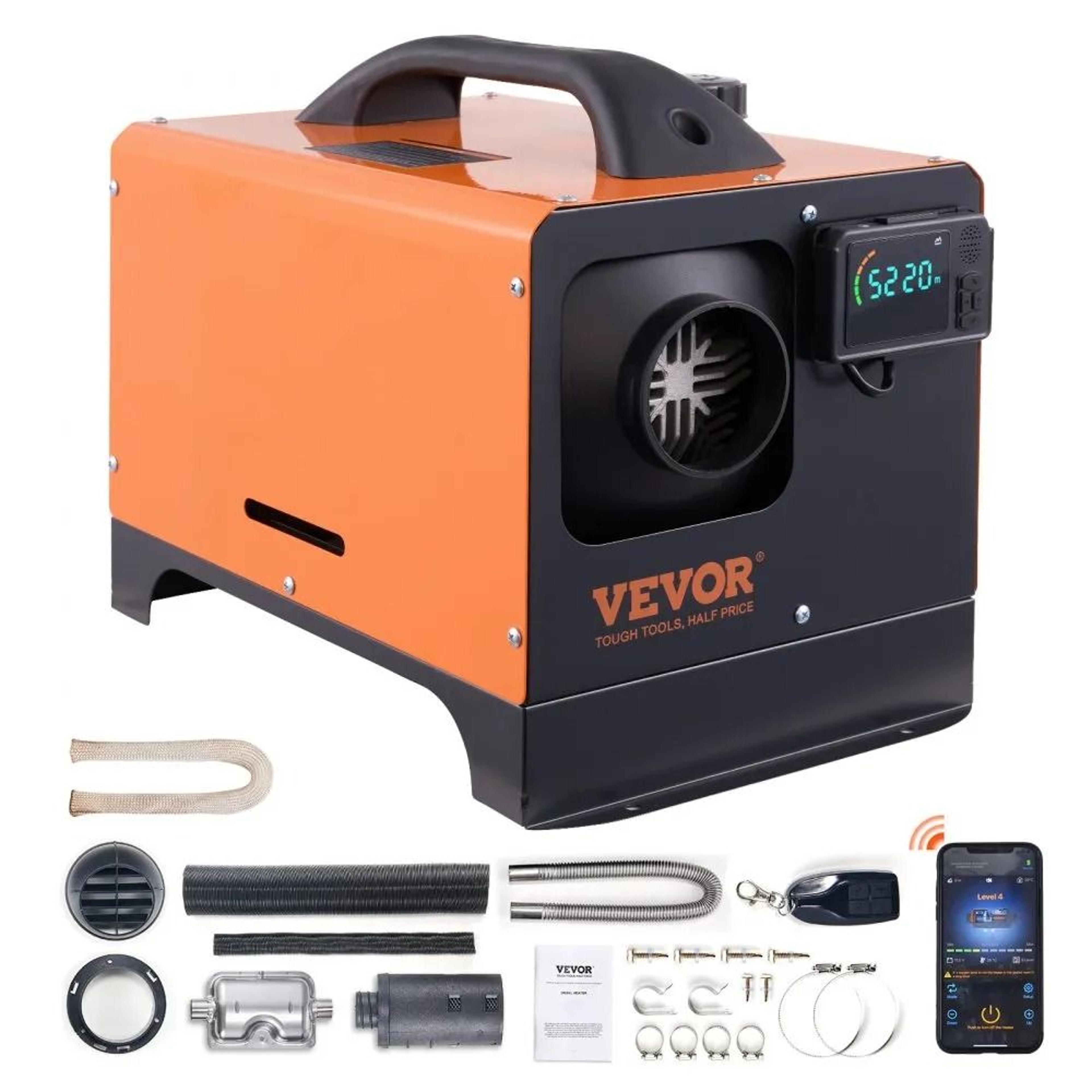 diesel air heater all in one, bluetooth app lcd, efficient portable diesel heater for car, rv, camping, cabin