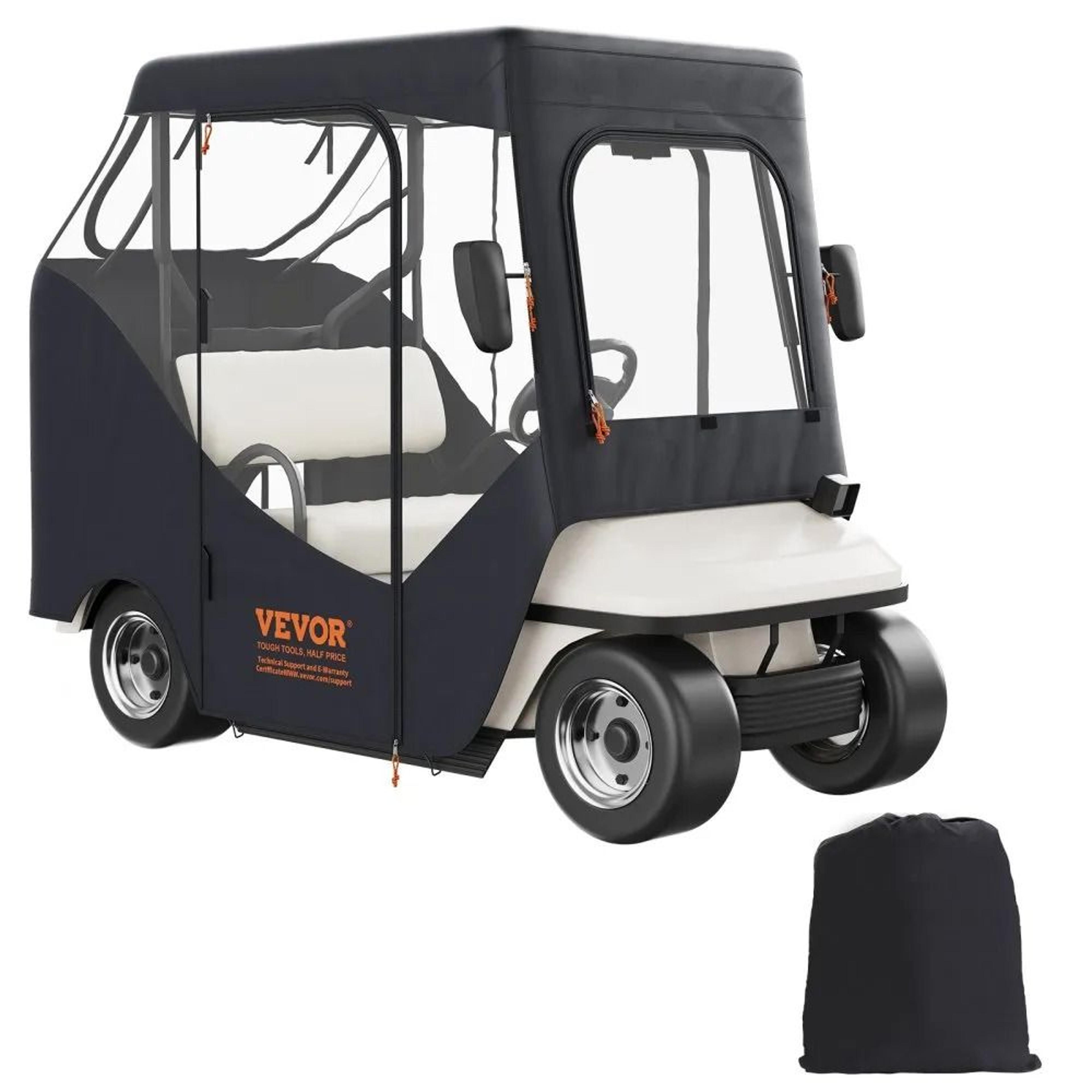 universal golf cart enclosure, heavy-duty polyester cover for seater club car, sunproof and weather-resistant outdoor