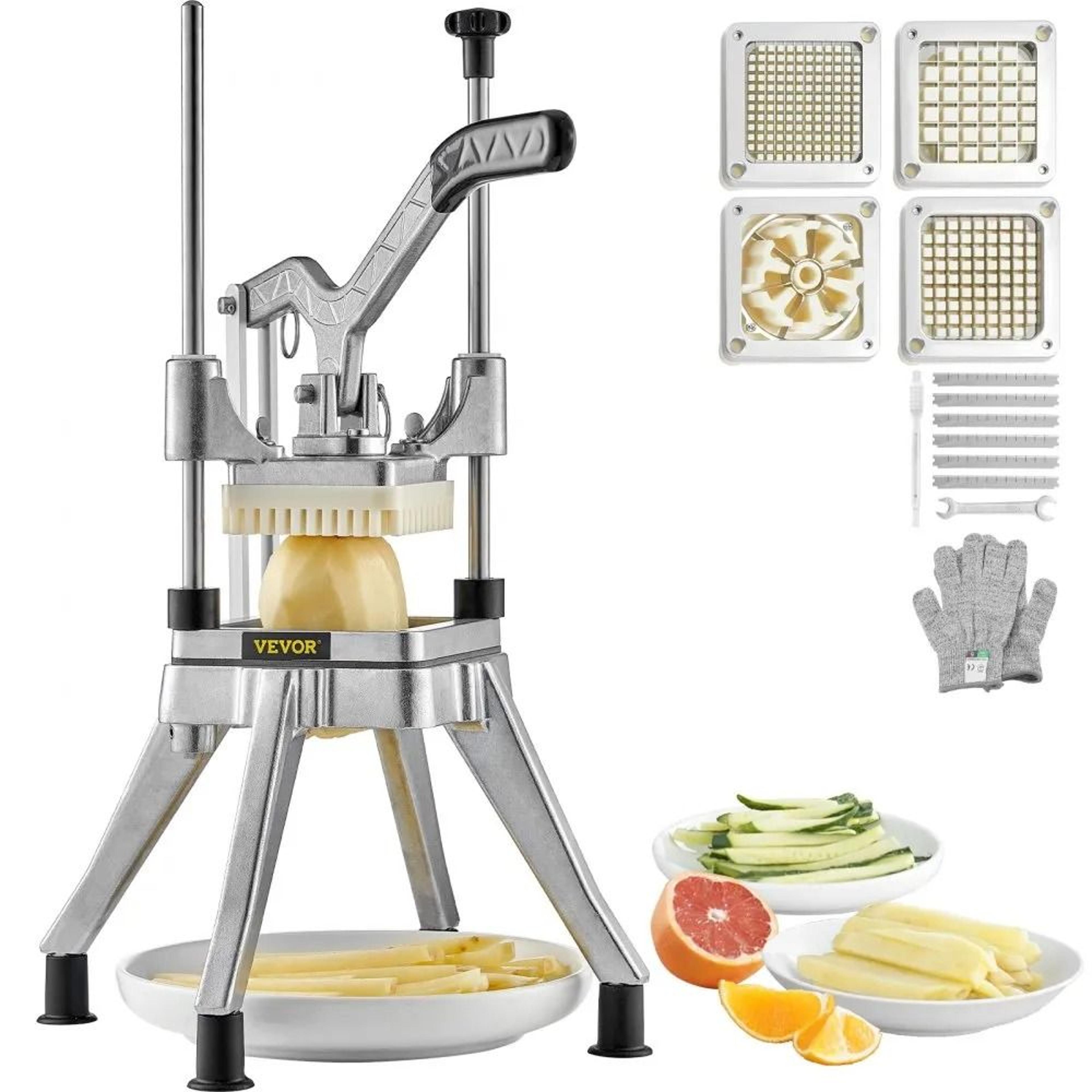 stainless steel french fry cutter, commercial vegetable fruit chopper for restaurants and home kitchen