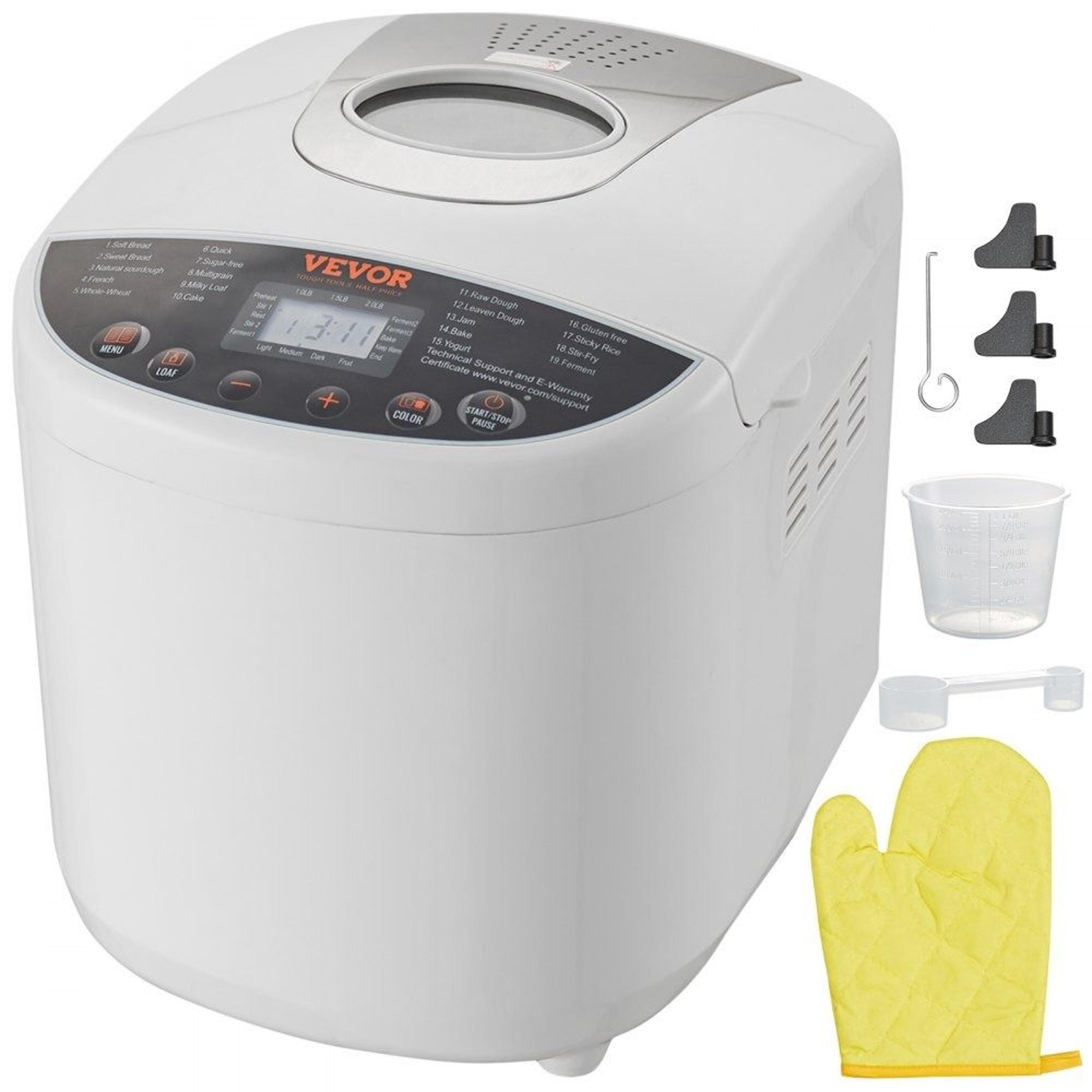 19-in-1 bread maker machine automatic breadmaker with ceramic pan and gluten free settings