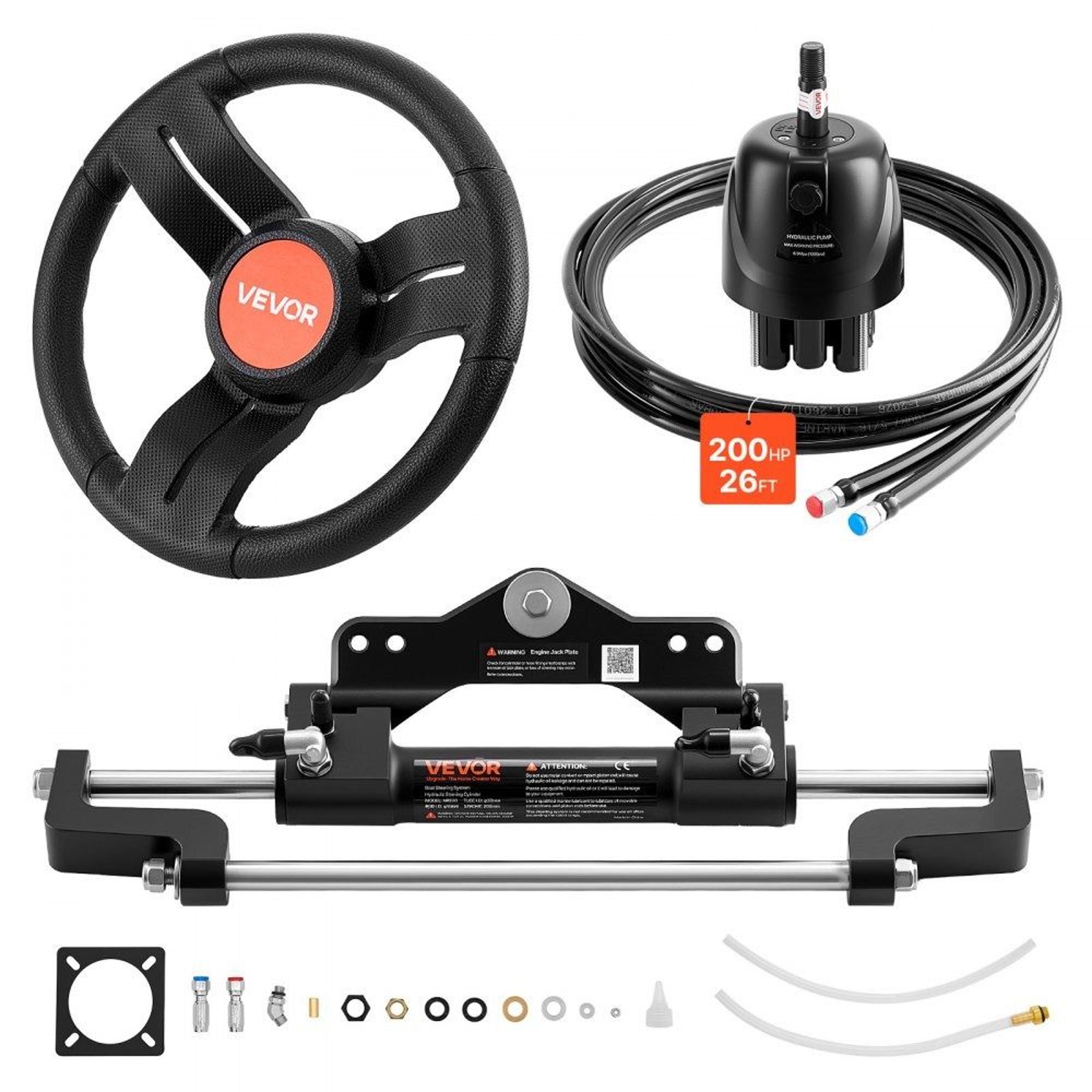 outboard hydraulic steering kit 200 hp marine boat steering system with helm pump