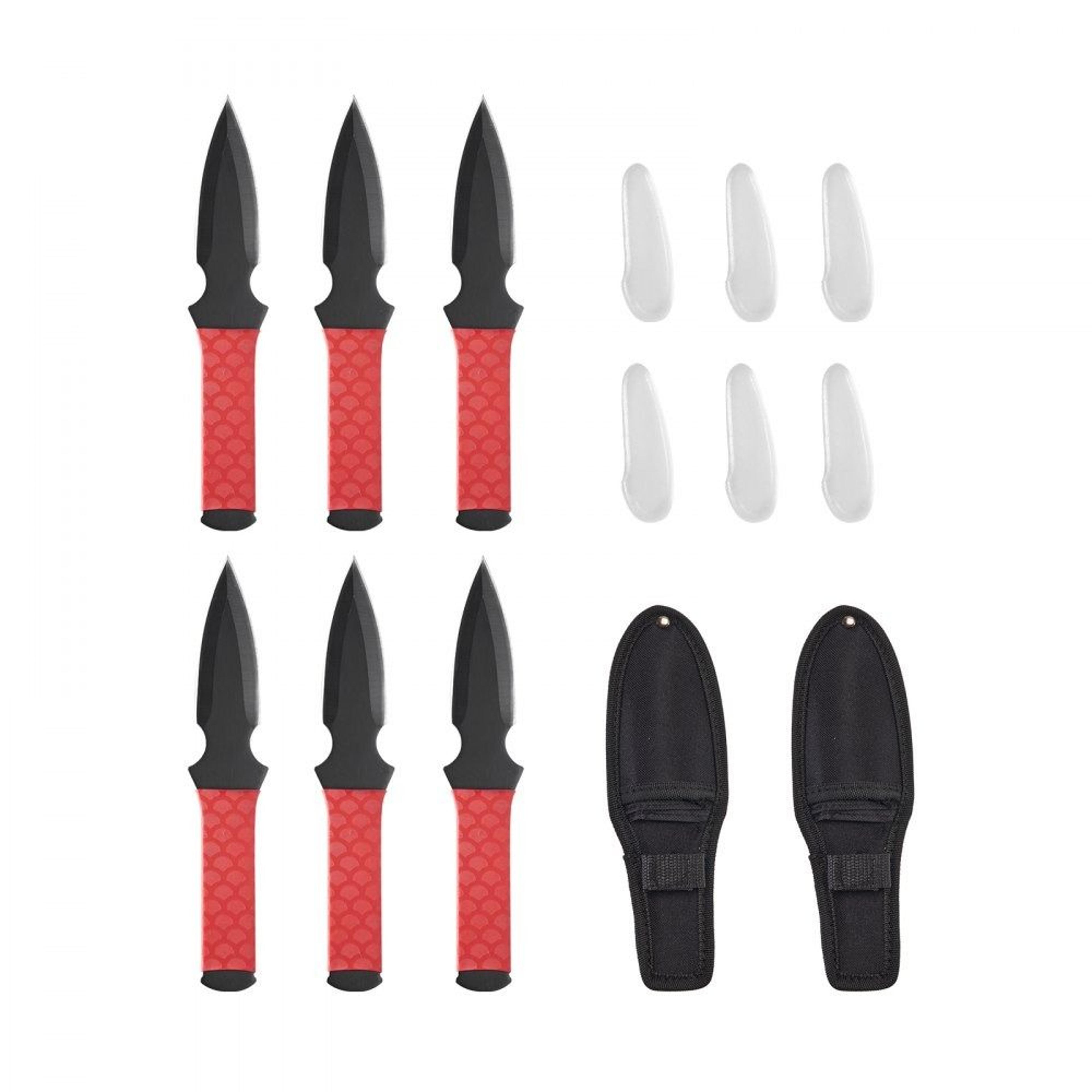 6 pack throwing knives set stainless steel balanced knives with nylon sheath