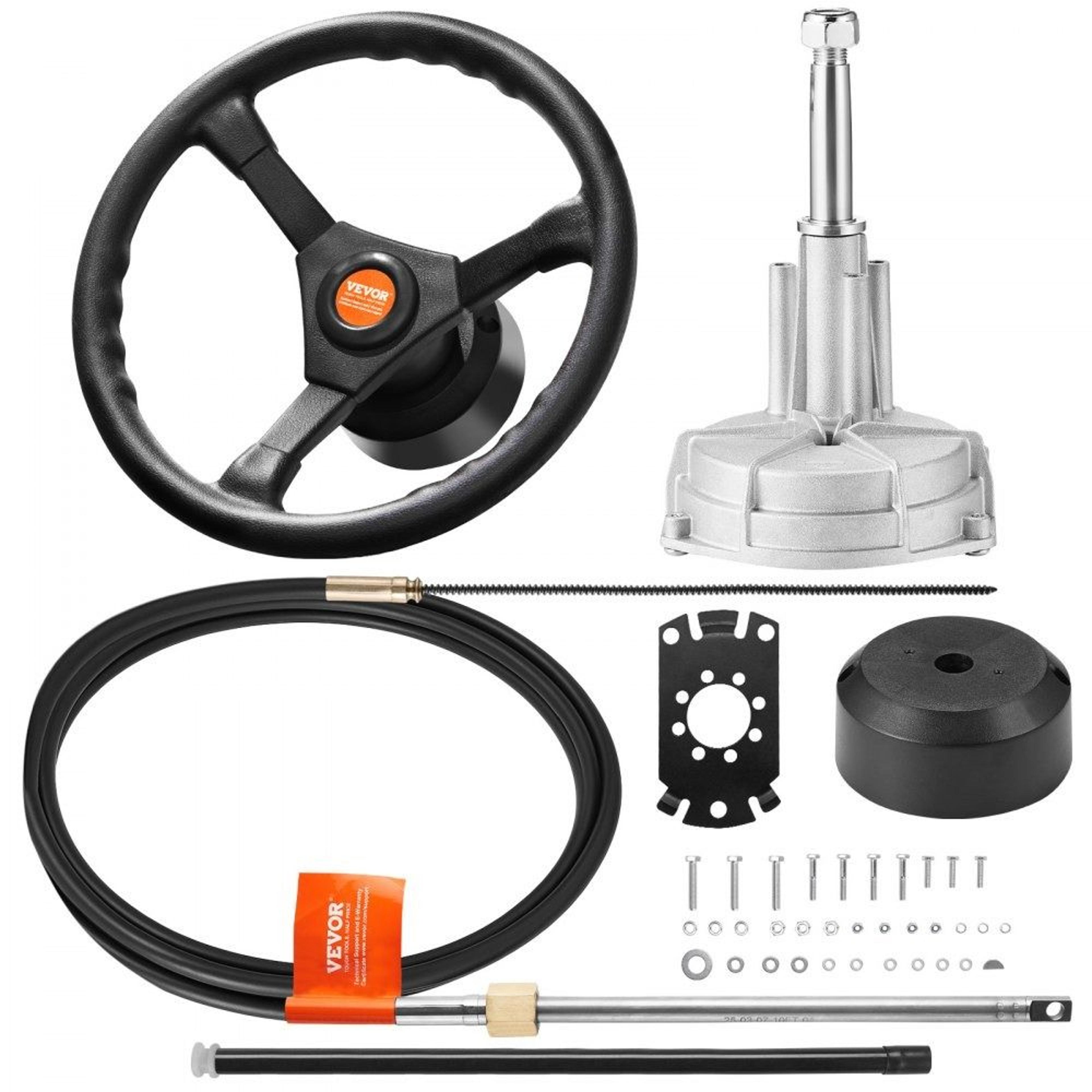 marine rotary boat steering system kit 16ft cable with 13.5in wheel for outboard motors