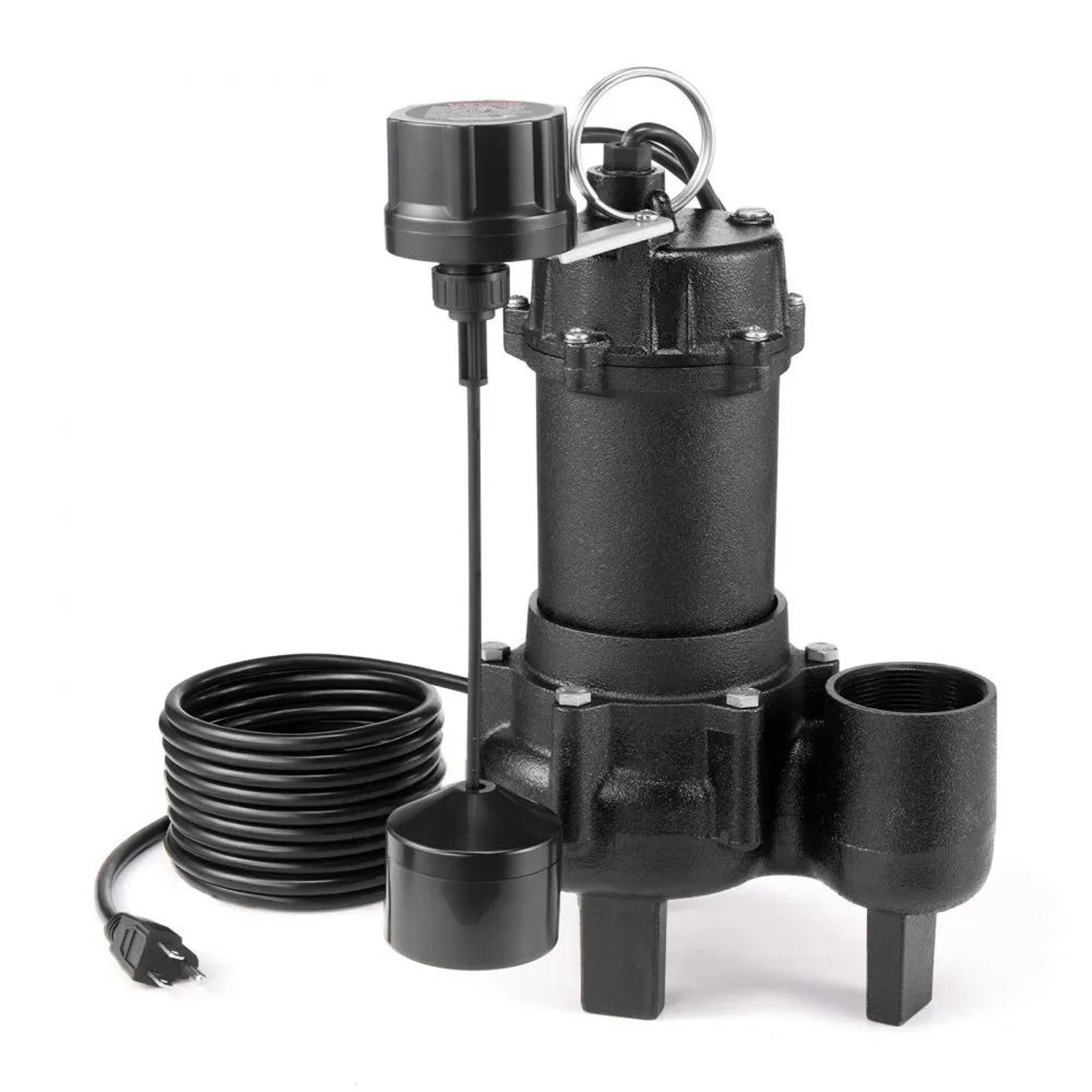 3/4 hp submersible sewage pump 6000 gph cast iron effluent pump with auto float switch