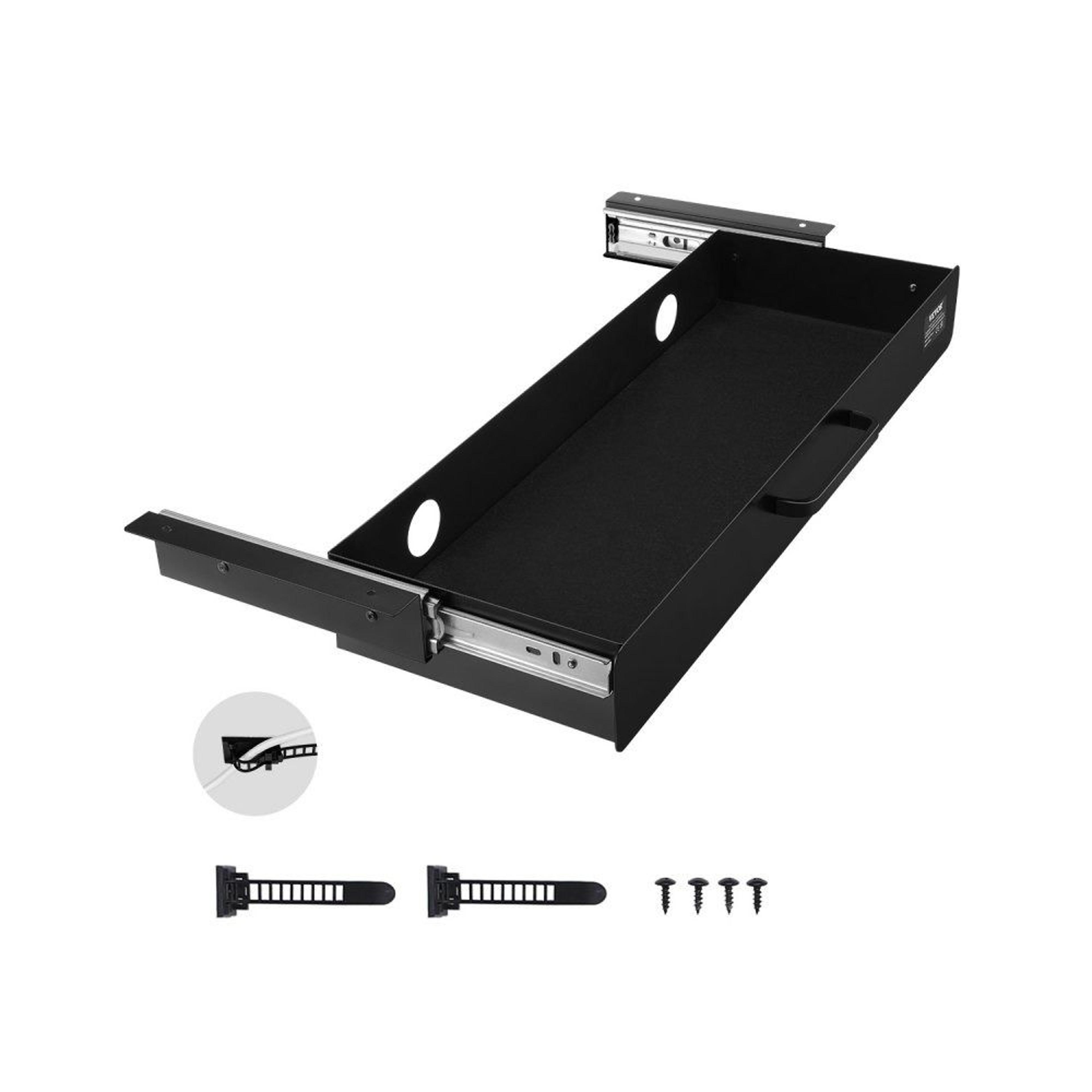 22 inch under desk drawer organizer slide out hidden storage tray