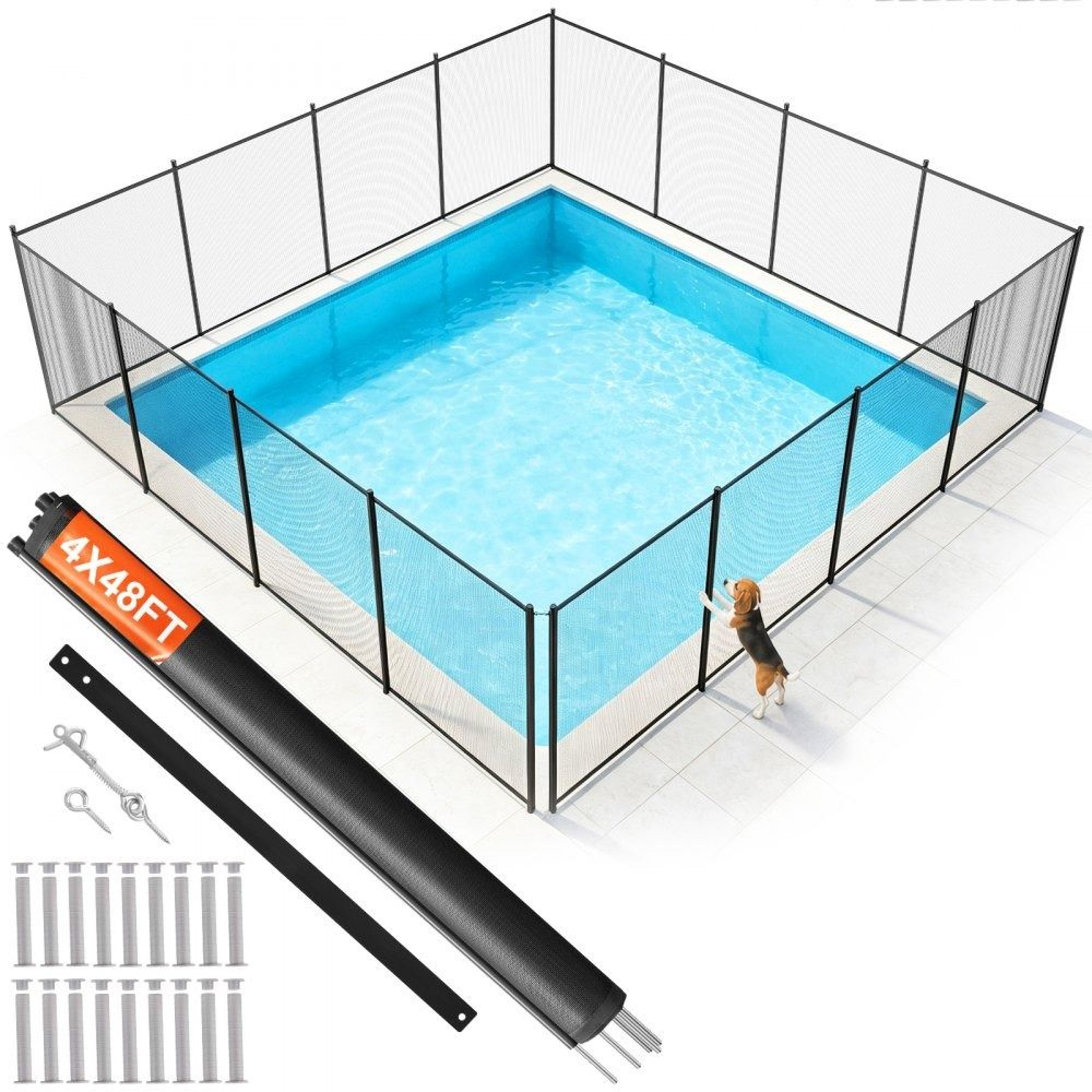 4 x 48 ft removable pool safety fence for inground pools with teslin pvc mesh