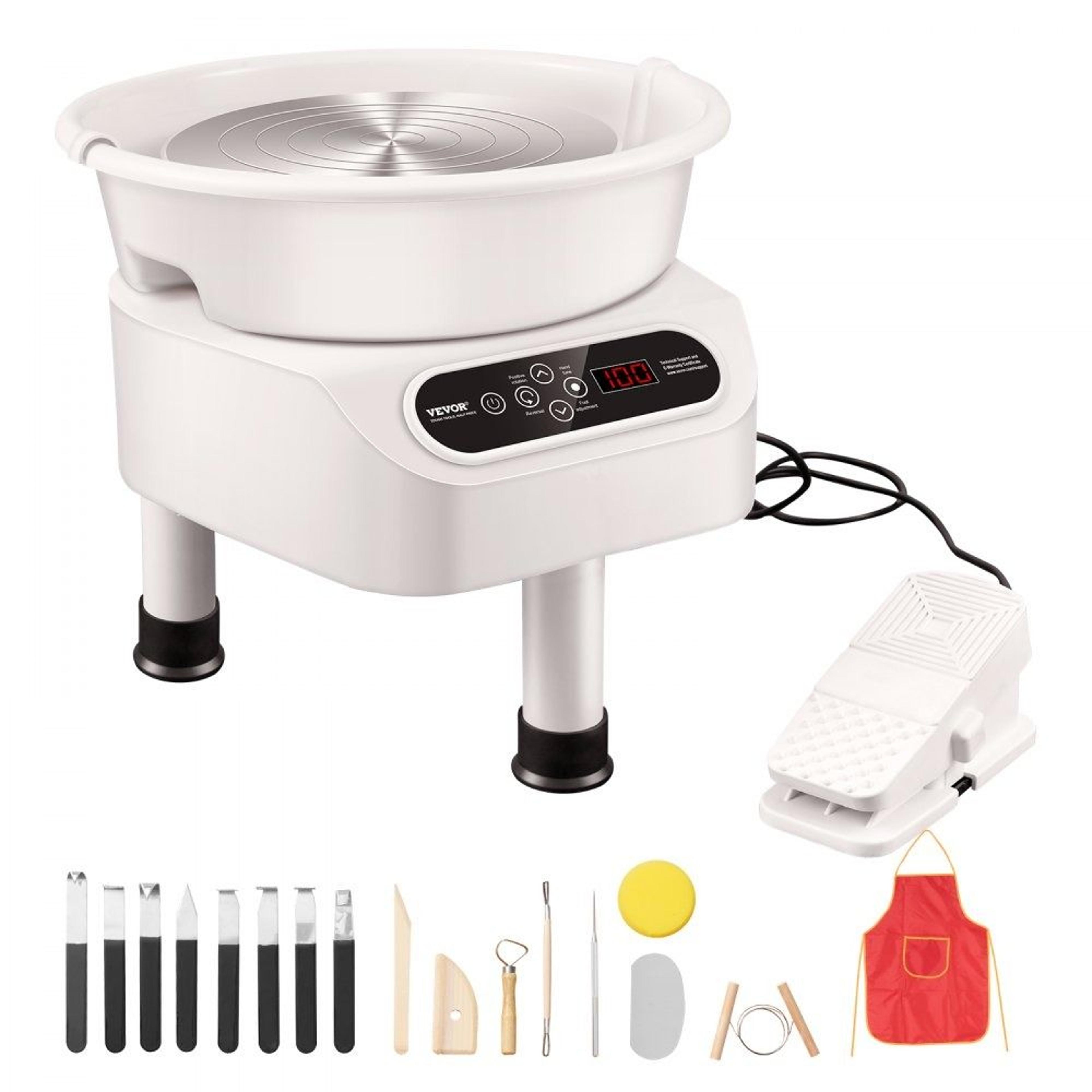 electric pottery wheel with foot pedal lcd touch screen and 11 inch ceramic wheel