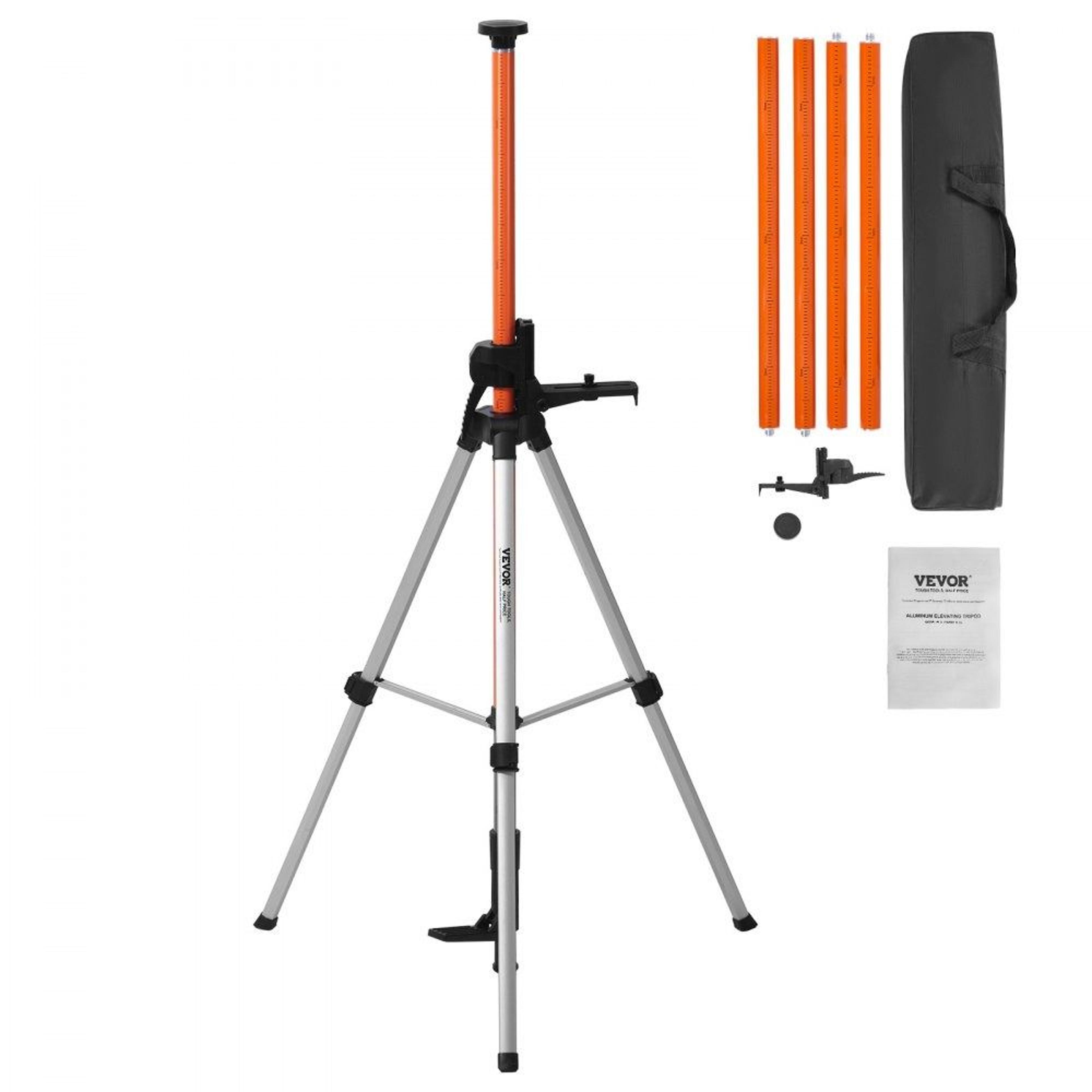 laser level tripod adjustable aluminum stand with dual thread mounts and 40.94 to 133.85 inch height