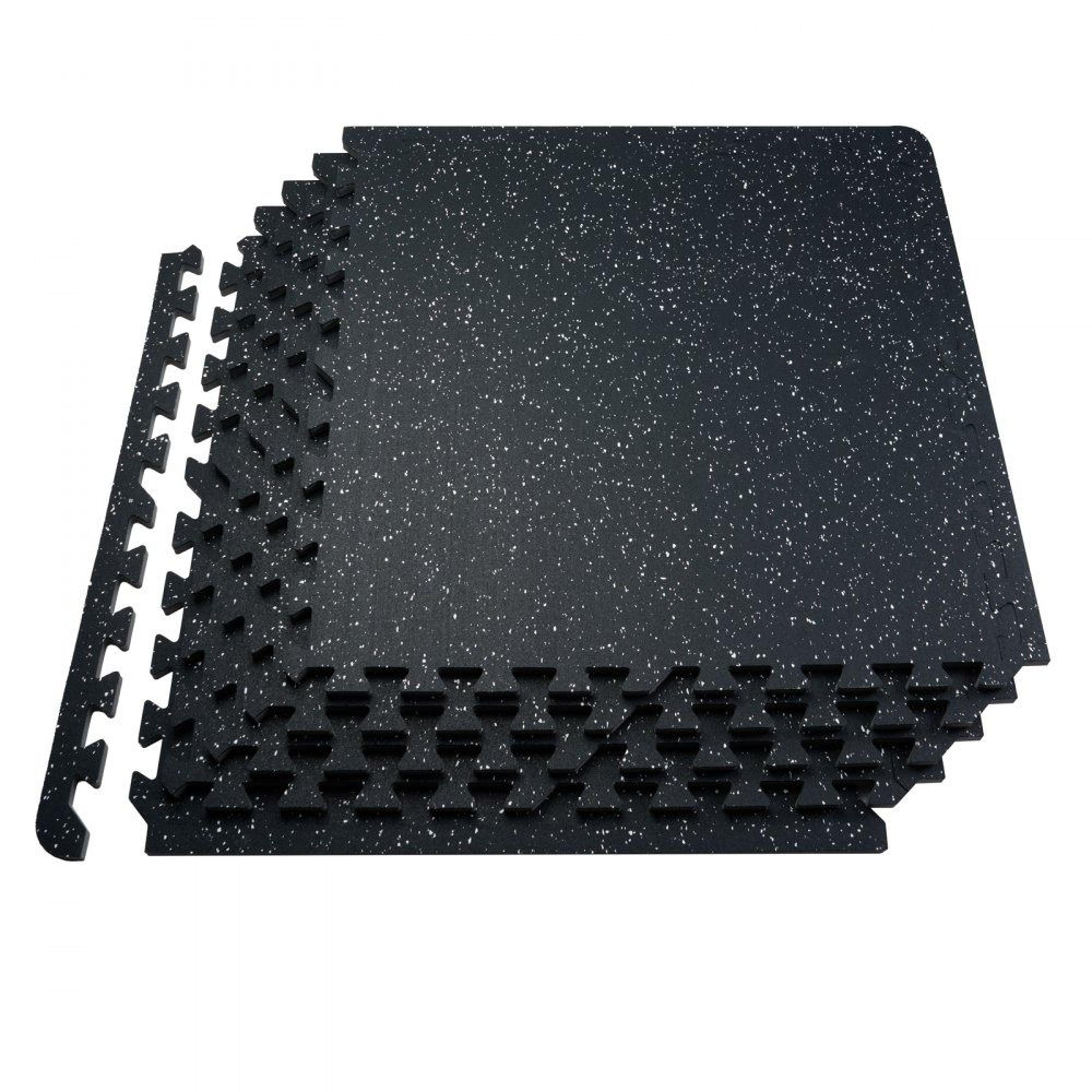 interlocking gym floor mats 6 piece rubber top eva foam tiles coverage