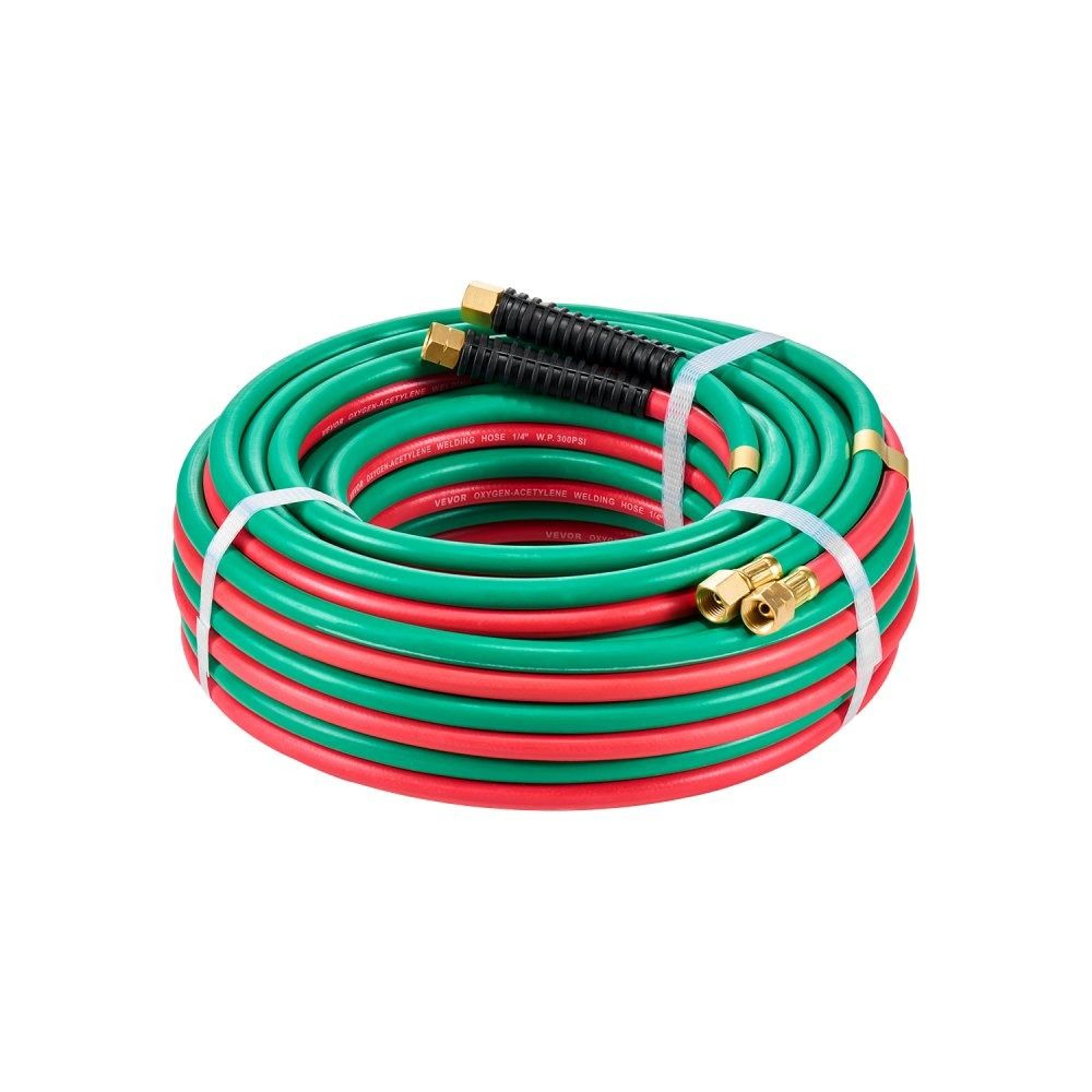 oxygen acetylene hose 1/4 inch x 50 ft r-grade twin welding hose with b fittings