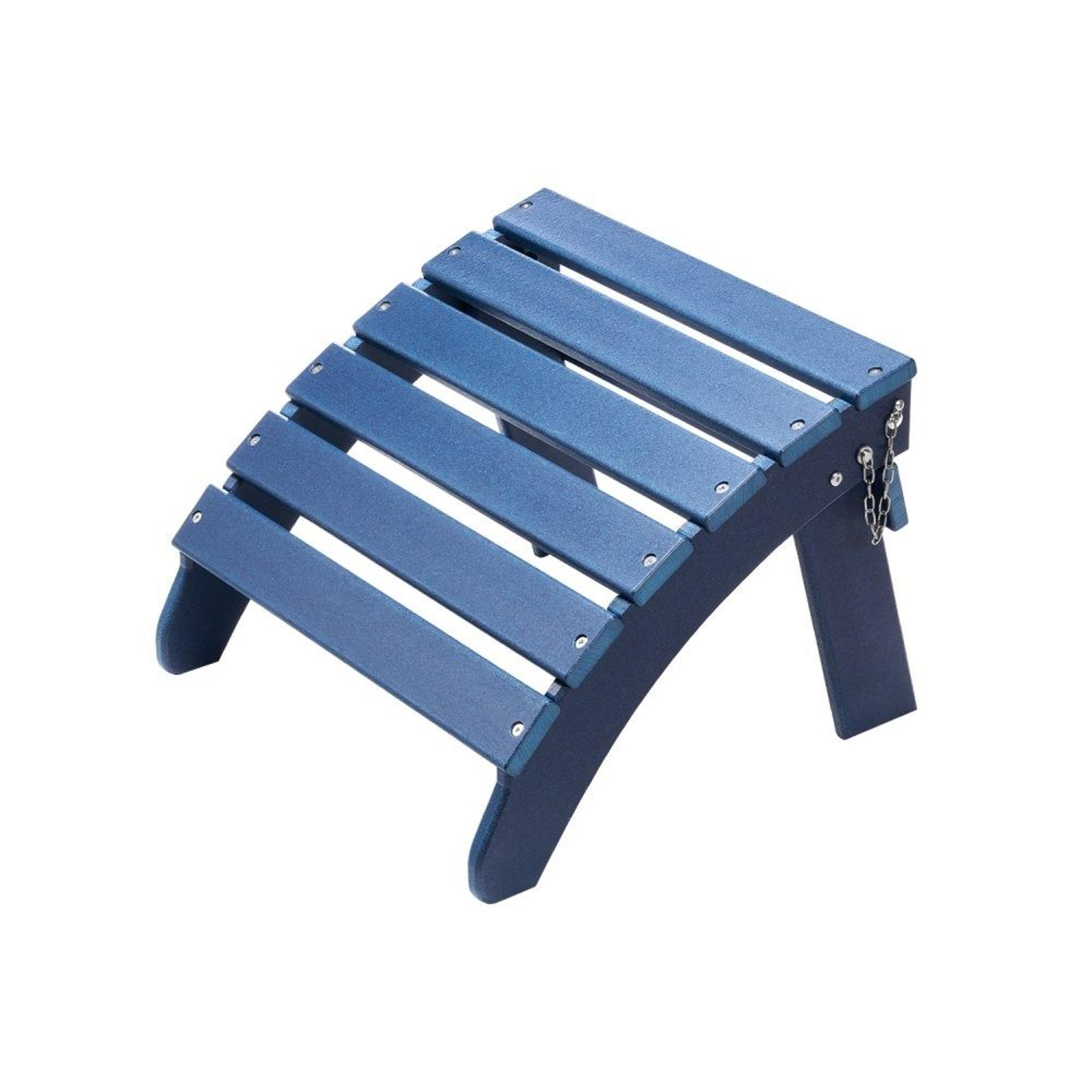 folding adirondack ottoman with weather-resistant hdpe outdoor footrest