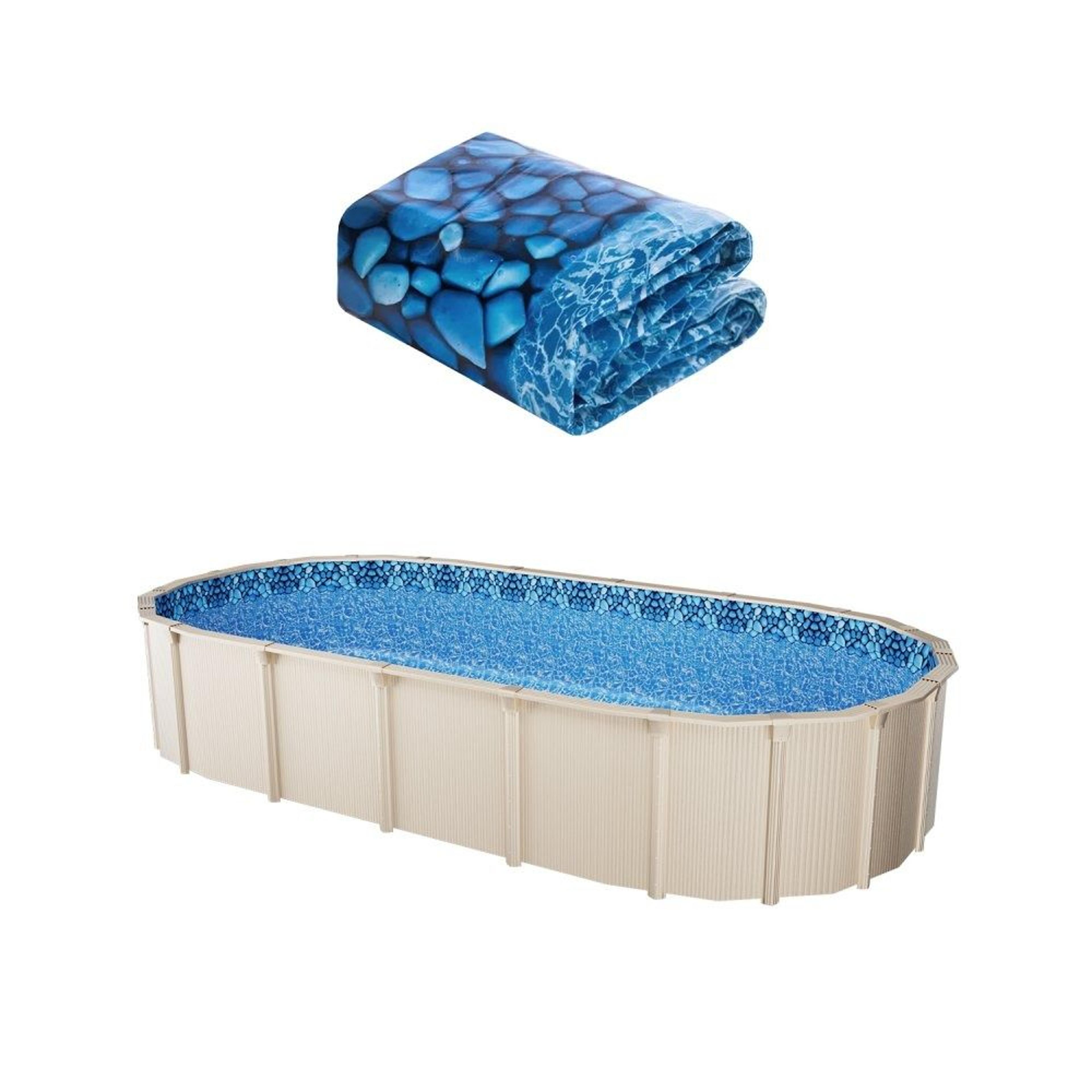 18 x 33 ft oval above ground pool liner unibead vinyl for 52-inch pool walls