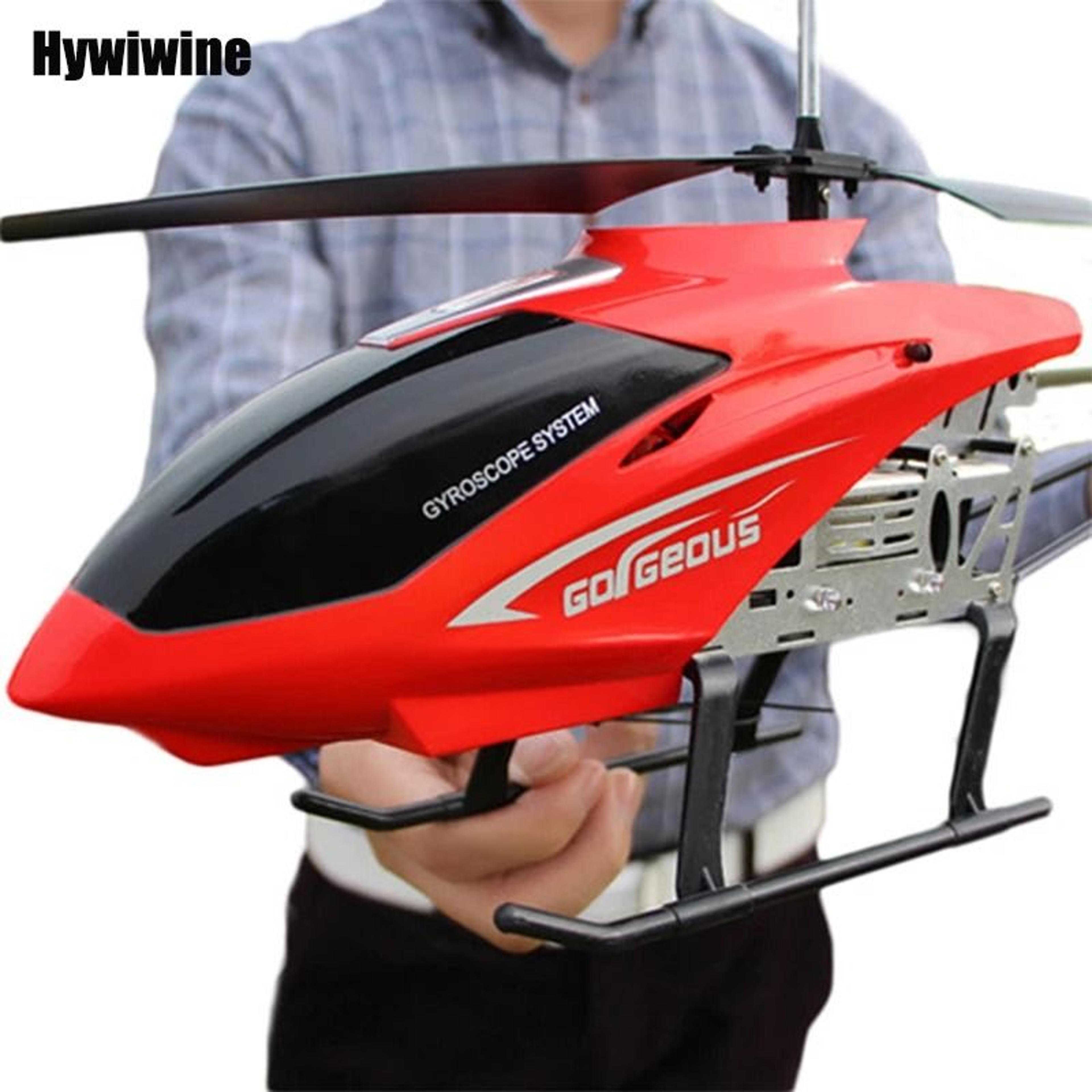 large remote control helicopter with led lights and alloy frame for outdoor use