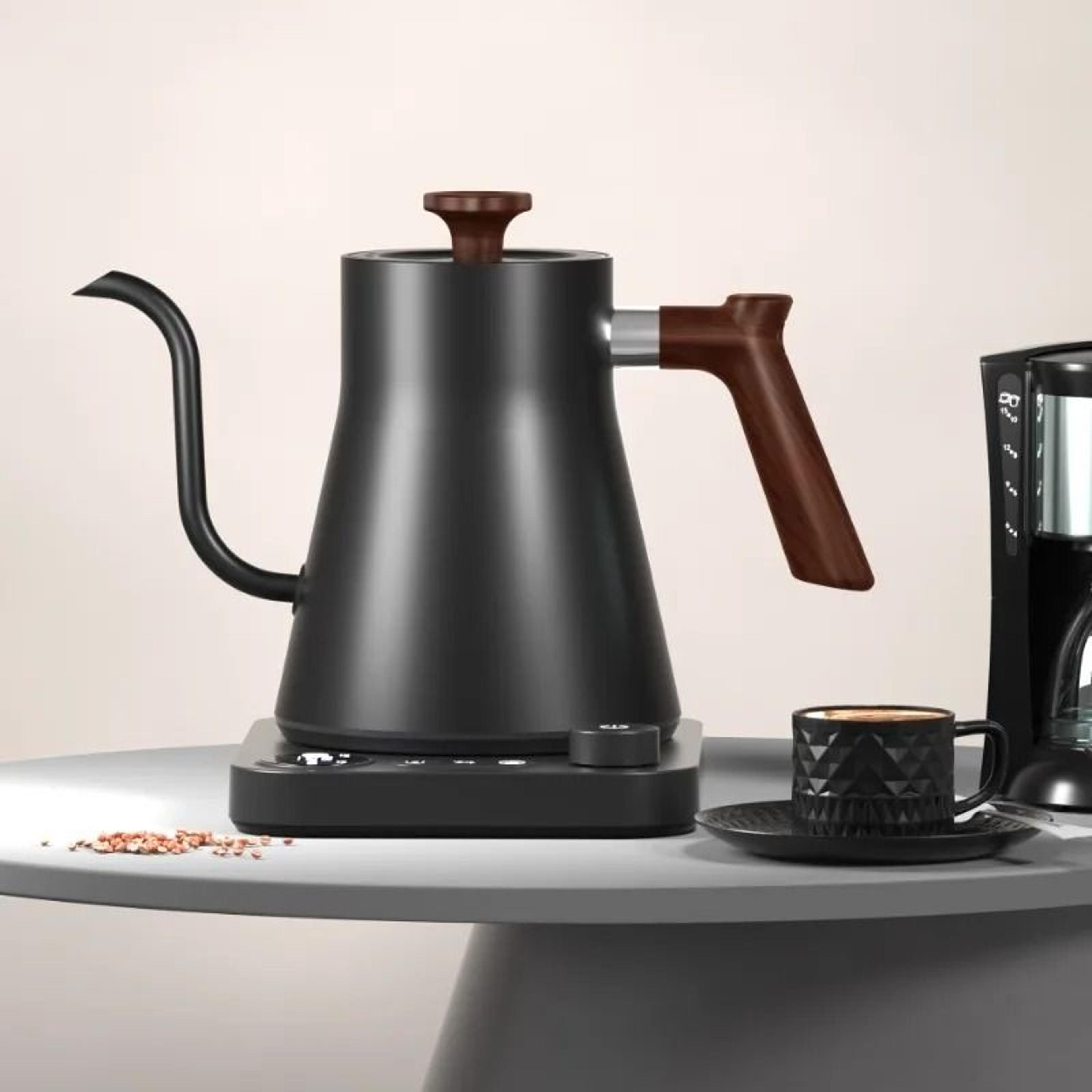 smart electric gooseneck kettle with precision temperature control for coffee tea and baby formula