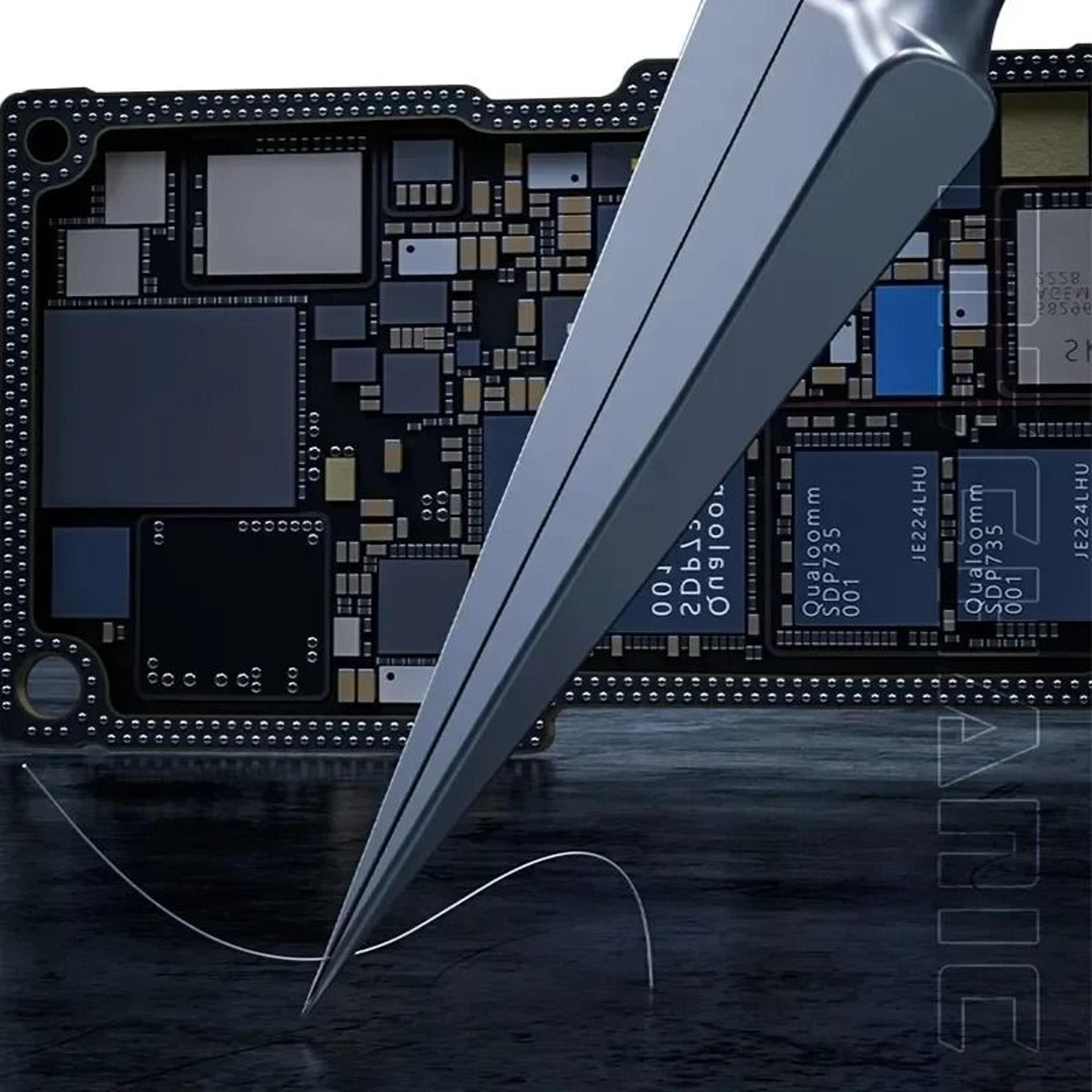 precision stainless steel tweezers for chip work and wire clamping