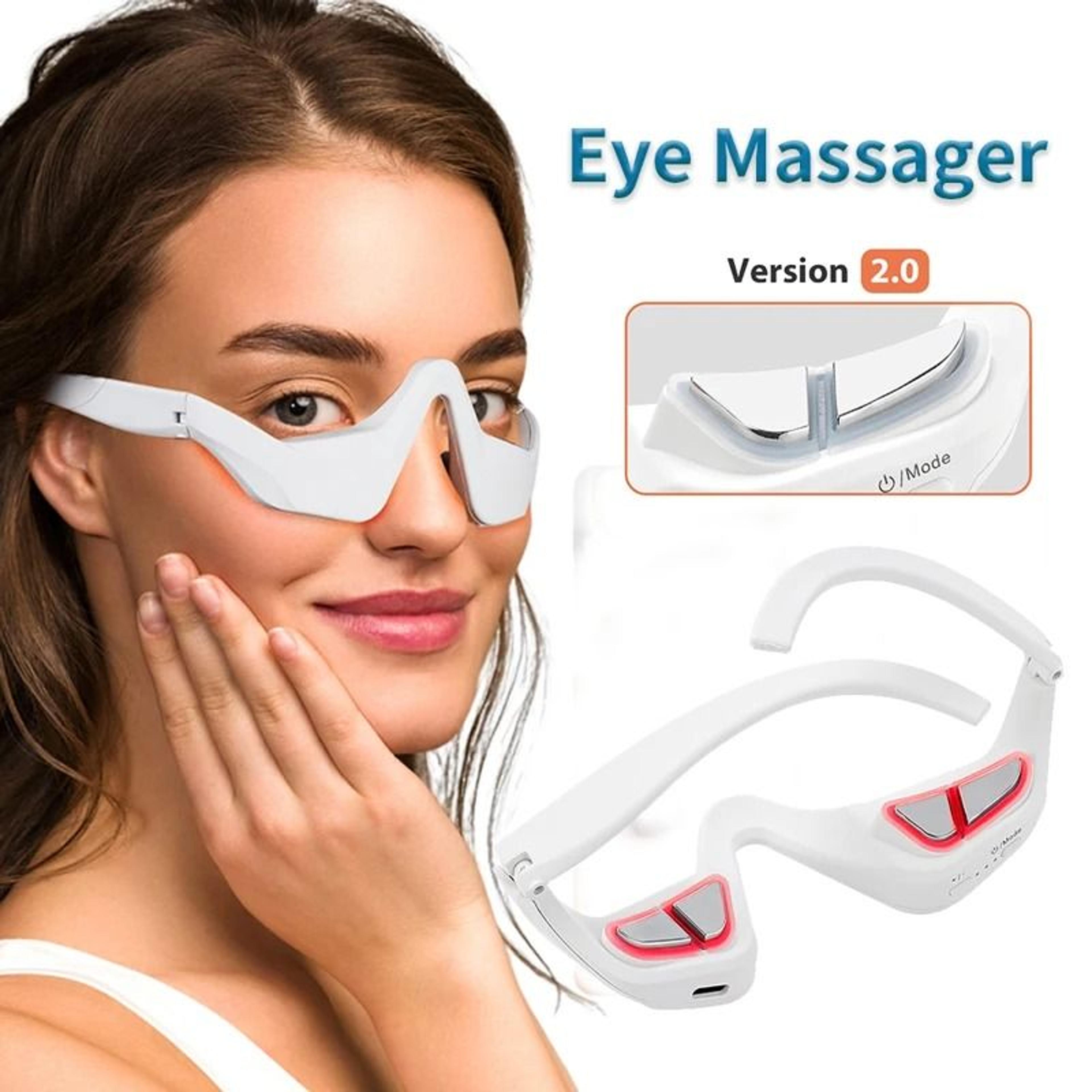 rechargeable eye massager for dark circles and puffiness relief